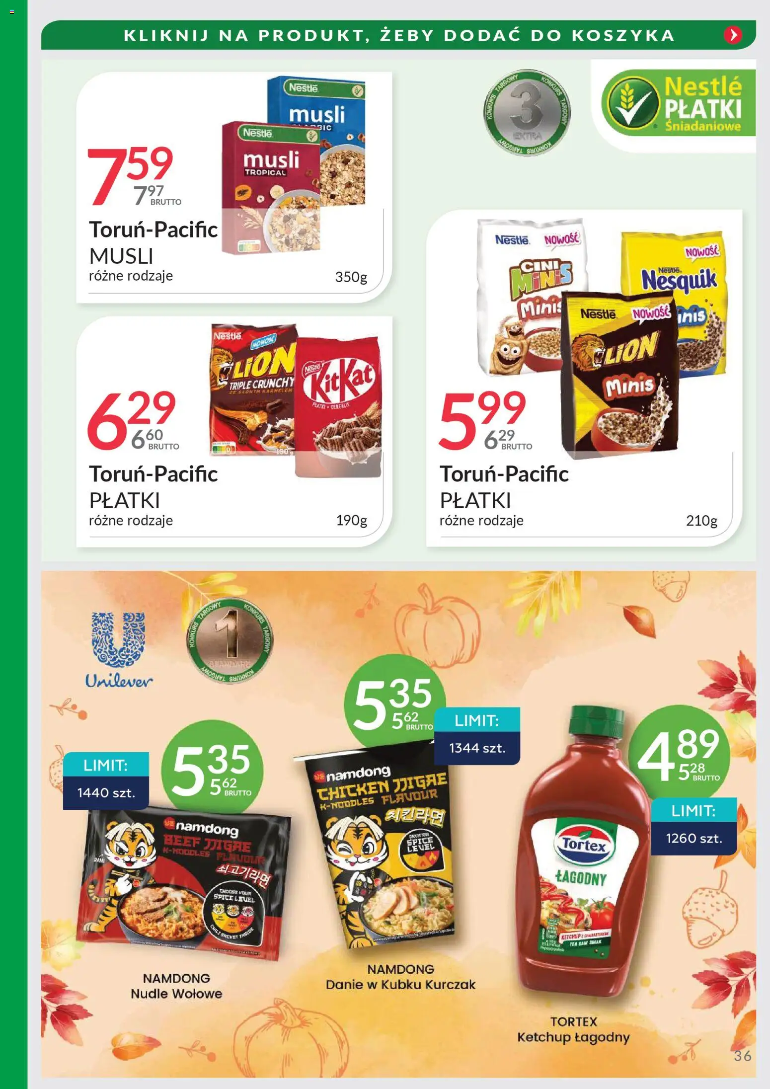 Eurocash Gazetka - Targi Jesień od 03.11.2025 | Strona: 36 | Produkty: Kurczak, Ketchup, Musli, Płatki