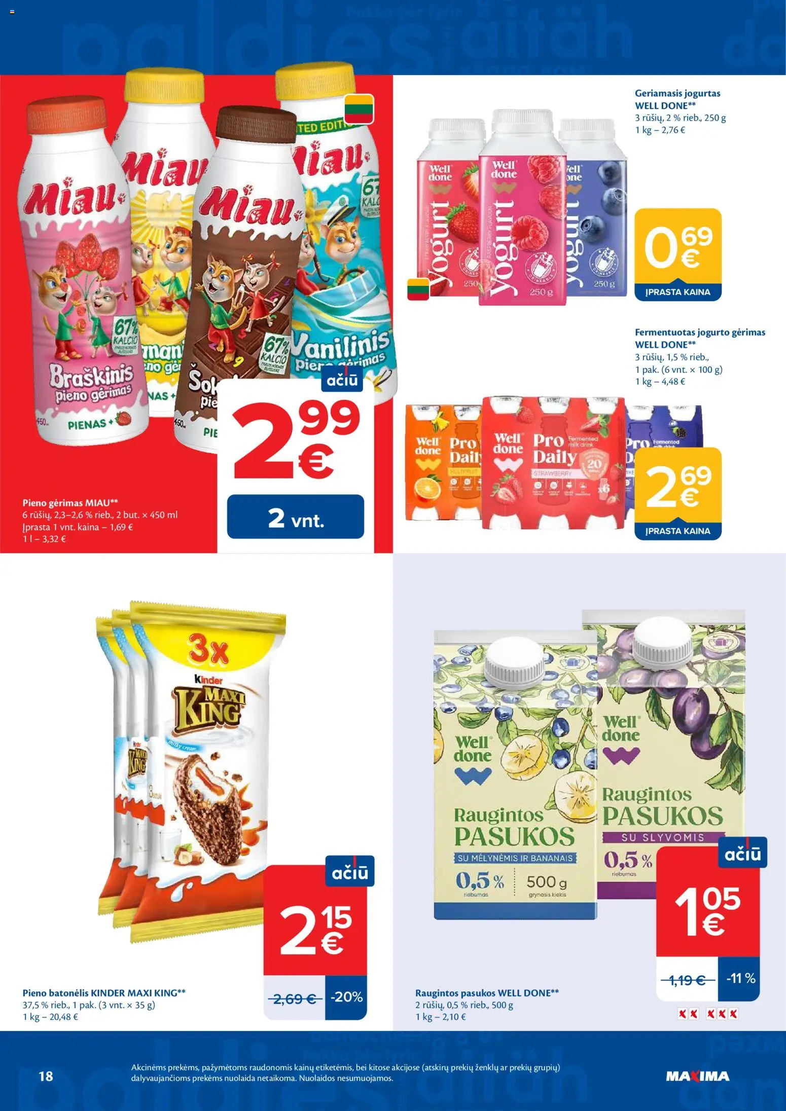 MAXIMA akcijos nuo 28.04.2026 | Puslapis: 18 | Prekių: Pienas, Jogurtas, Jogurto gėrimas