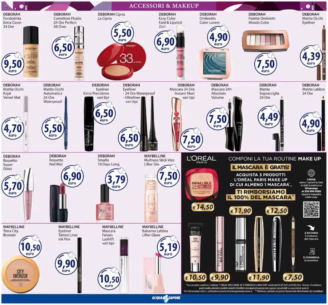 Volantino Acqua e Sapone del 11.08.2025 | Pagina: 4 | Prodotti: Ombretto, Eyeliner, Rossetto, Fondotinta