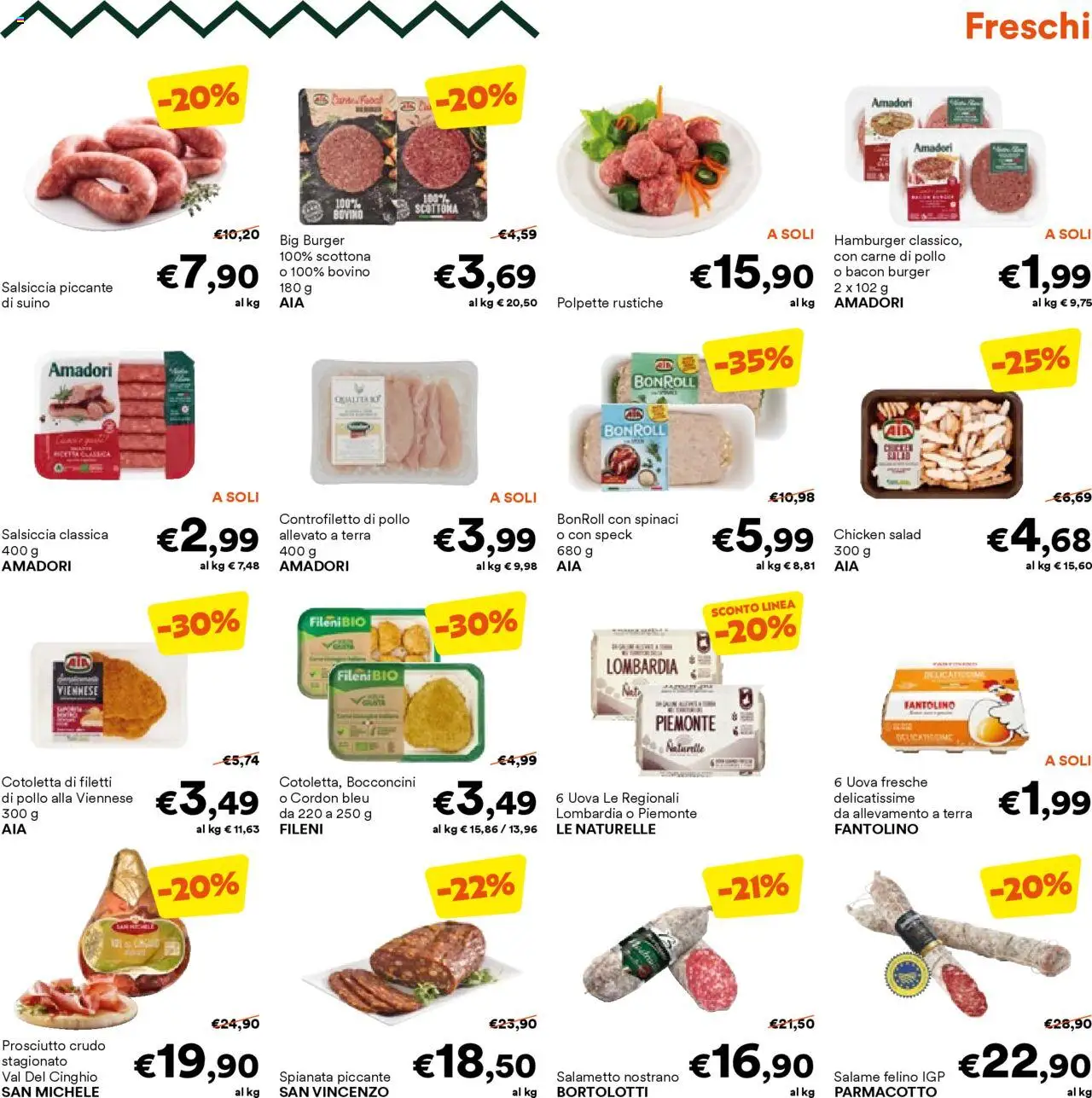 Volantino Unes del 27.08.2025 | Pagina: 5 | Prodotti: Prosciutto Crudo, Pollo, Salsiccia, Hamburger