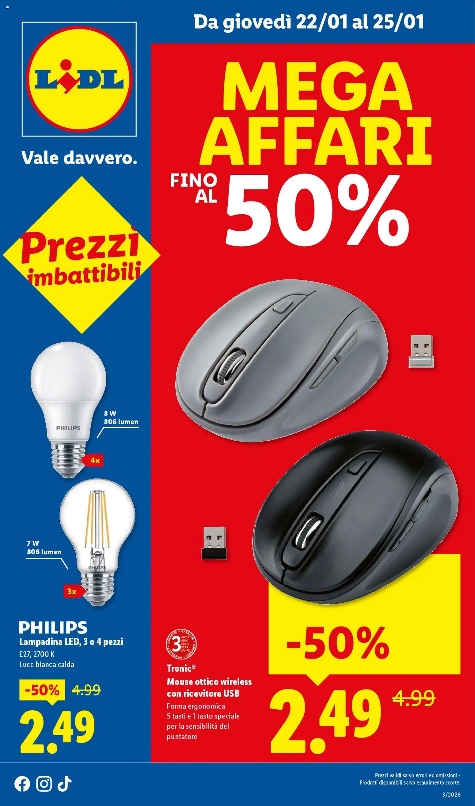 Volantino Lidl del 22.01.2026 | Pagina: 1 | Prodotti: Mouse, USB