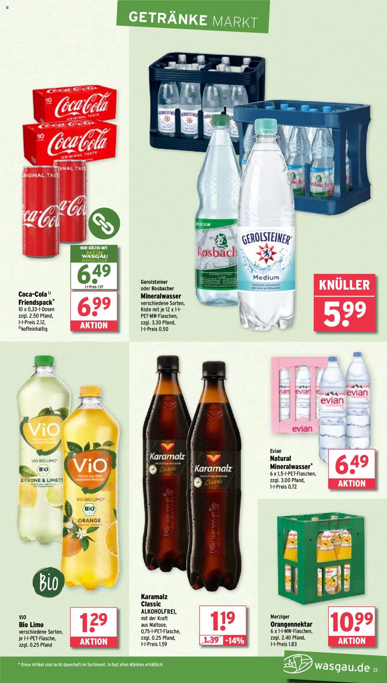 Wasgau Prospekt 	 - gültig ab dem 18.08.2025 | Seite: 23 | Produkte: Mineralwasser, Zitrone, Gerolsteiner