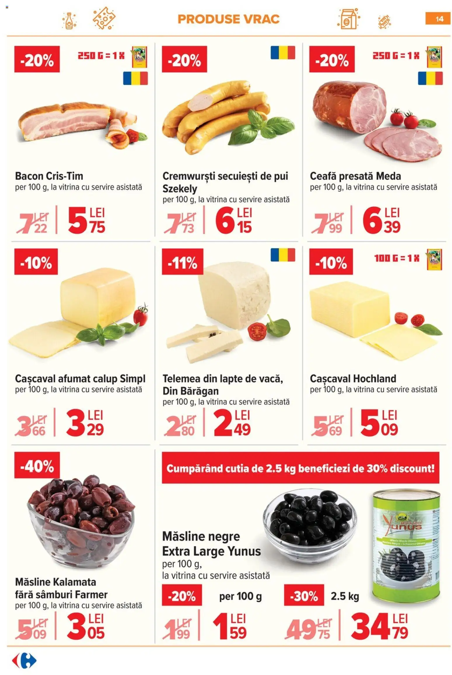 Noul catalog Carrefour – valabil de la 15.04.2026 | Pagină: 15 | Produse: Hijyenik ped, Vitrină, Bacon, Lapte
