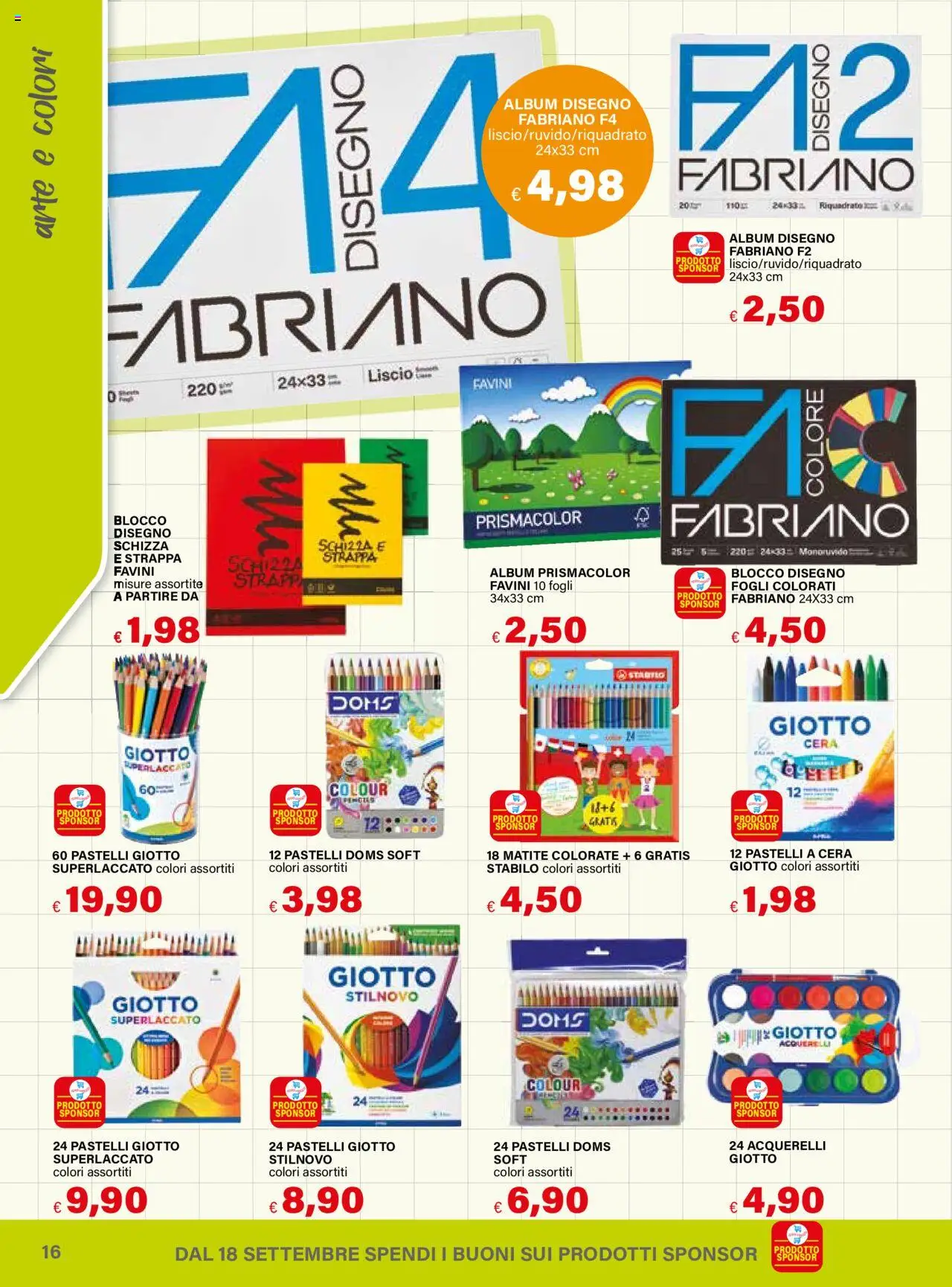 Volantino Il Gigante del 18.08.2025 | Pagina: 16 | Prodotti: Pastelli a cera, Matite colorate, Pastelli