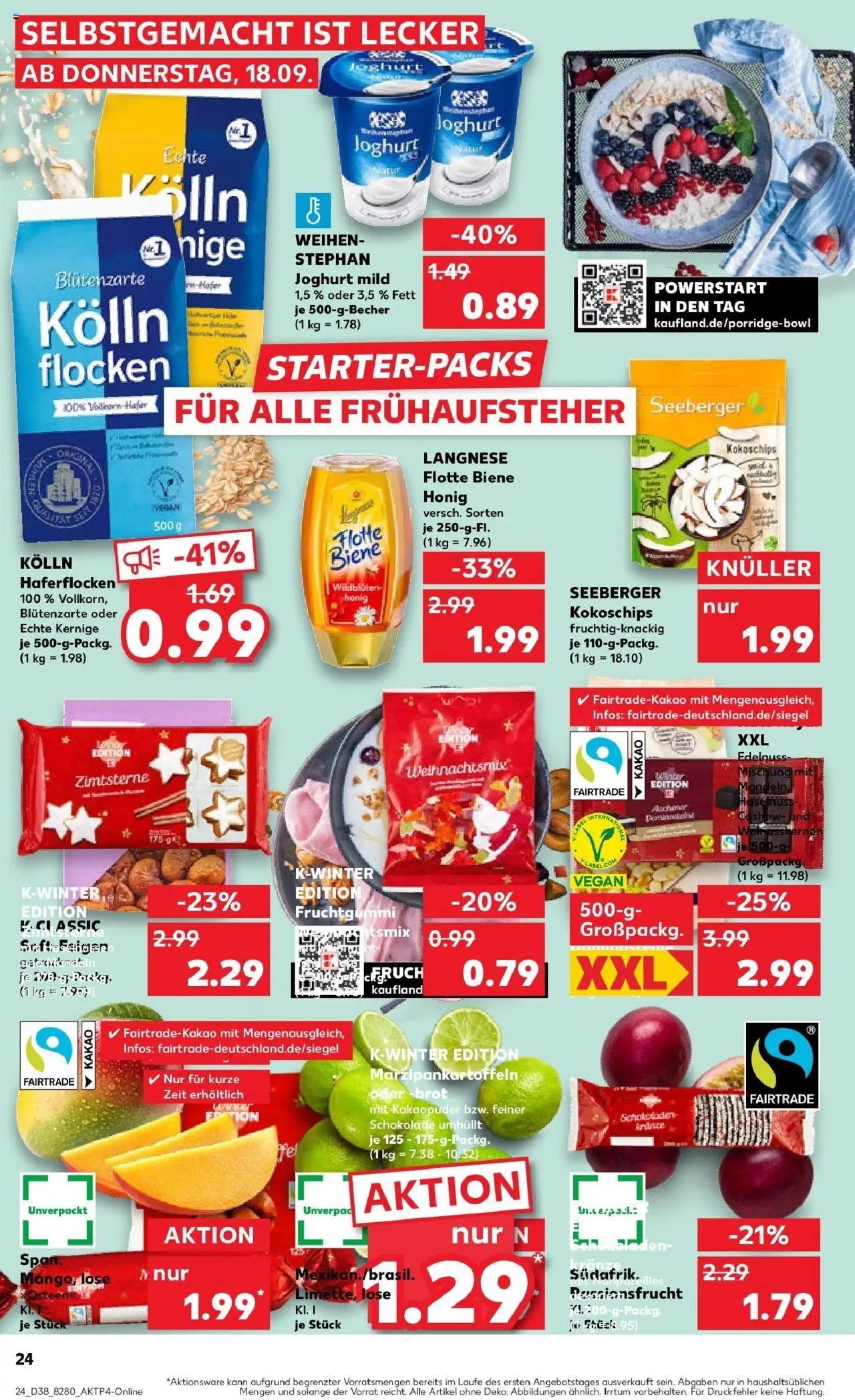 Kaufland prospekt Alfeld (Leine)	 – gültig ab 21.09.2025 | Seite: 24 | Produkte: Langnese, Kolln haferflocken, Joghurt, Schokolade