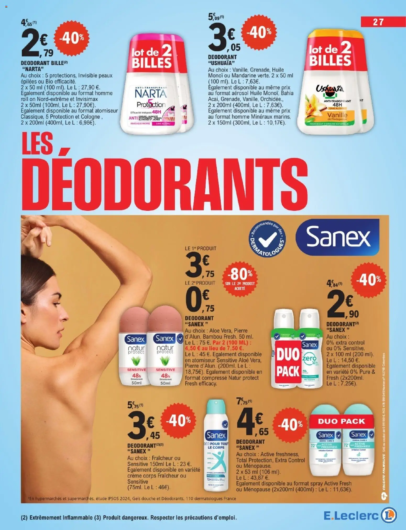 {H1} | Page: 27 | Produits: Alcool, Déodorant, Douche, Crème