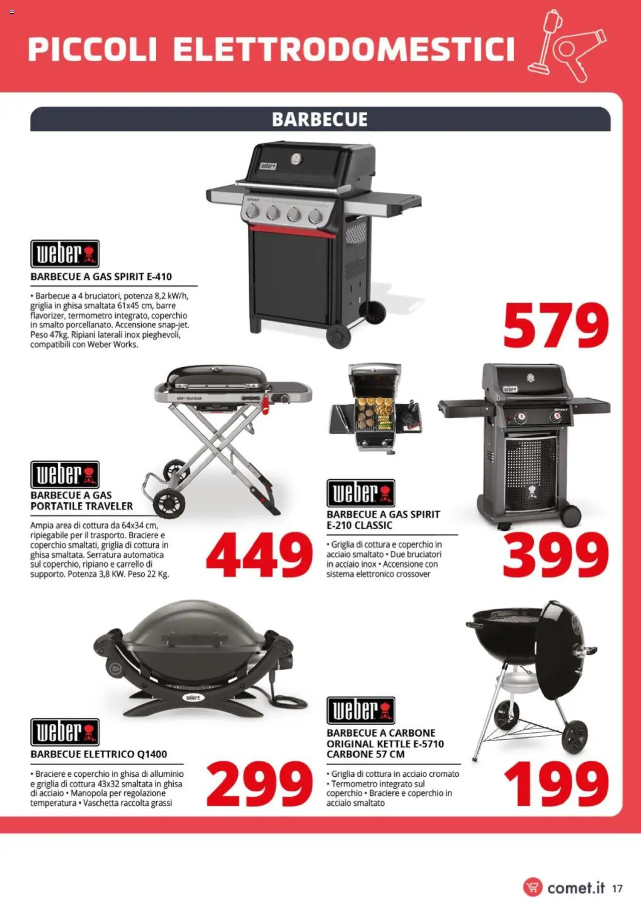 Volantino Comet del 10.10.2025 | Pagina: 17 | Prodotti: Barbecue, Carrello, Alluminio, Termometro