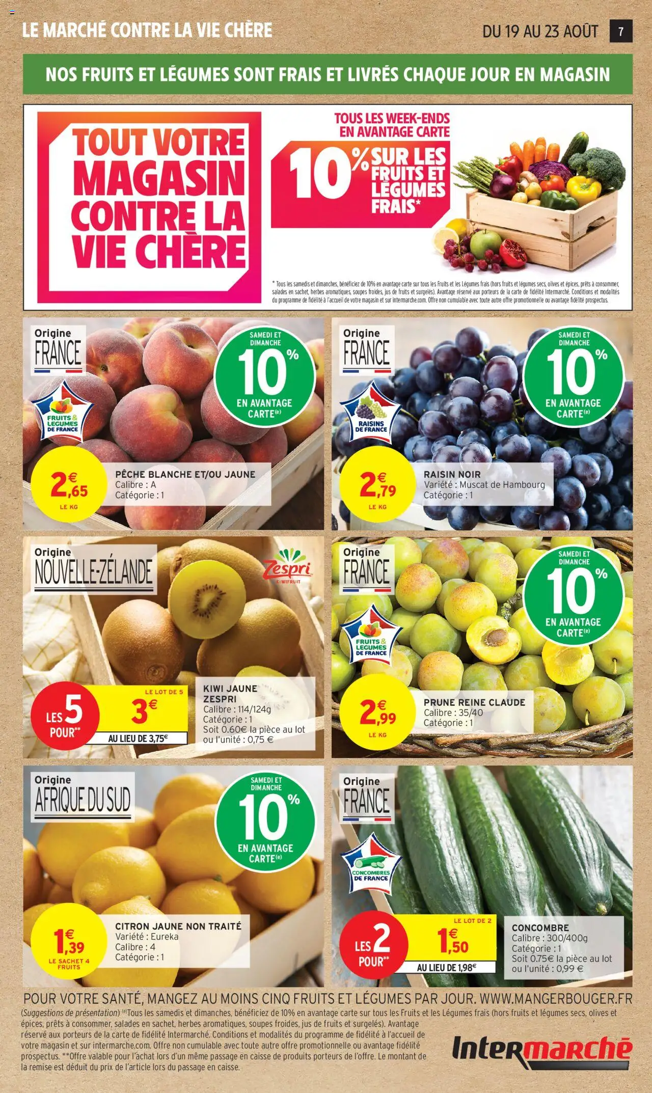  | Page: 7 | Produits: Concombre, Olives, Pêche, Raisin