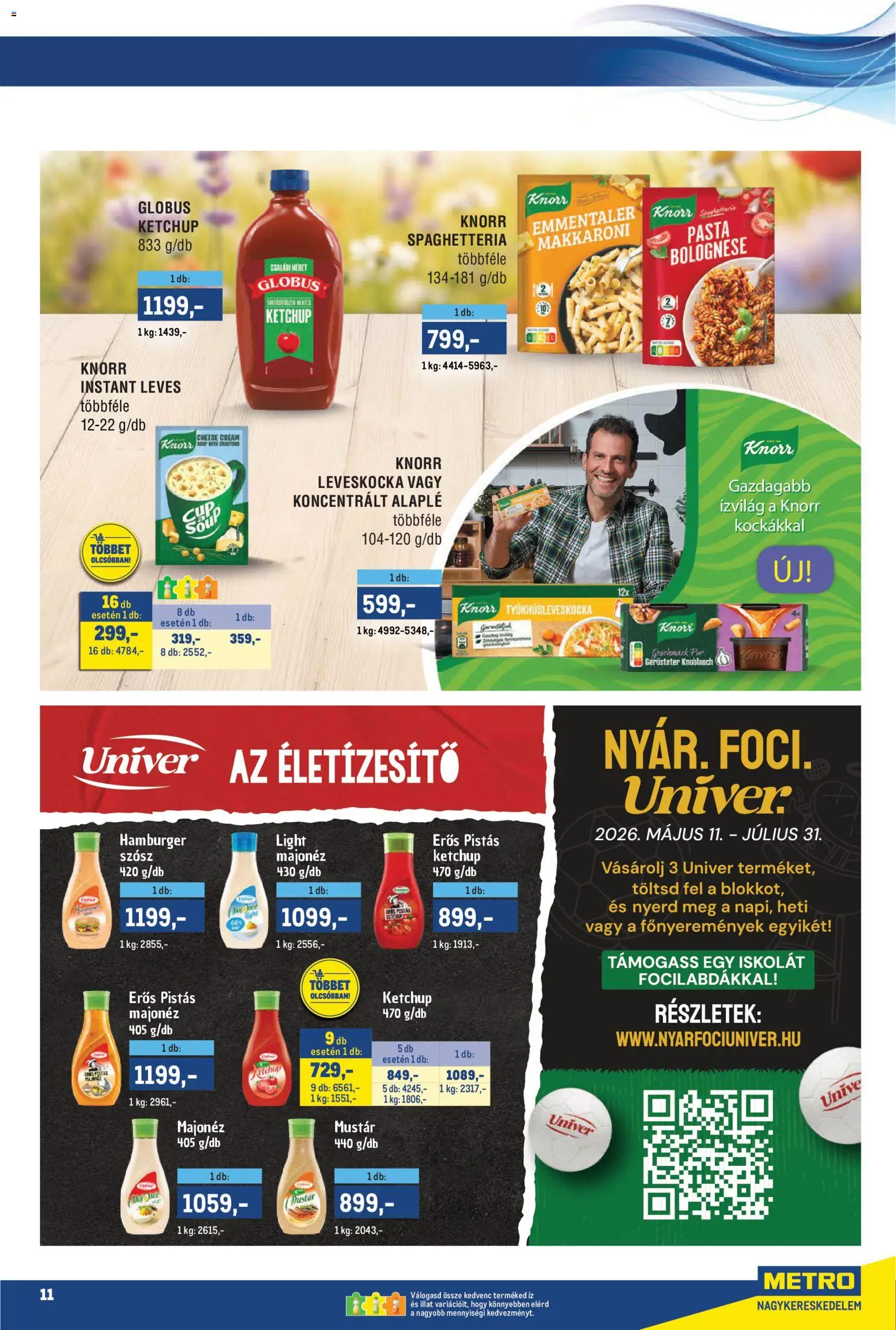 Metro akciós ujság - amely érvényes a következő dátumtól: 02.05.2026 | Oldal: 11 | Termékek: Hamburger, Ketchup, Mustár, Majonéz