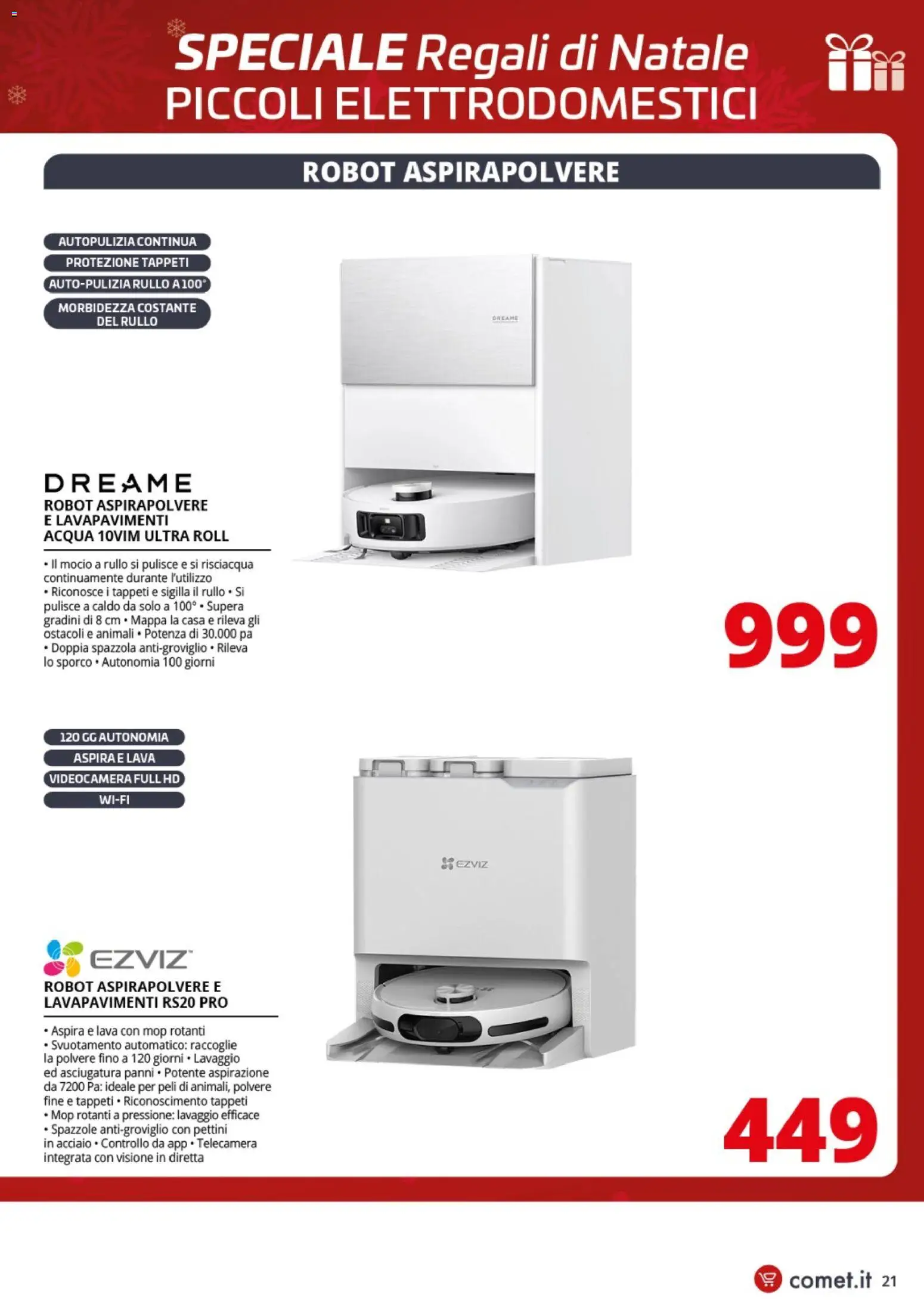 Volantino Comet del 01.12.2025 | Pagina: 21 | Prodotti: Spazzola, Rullo, Mocio, Robot