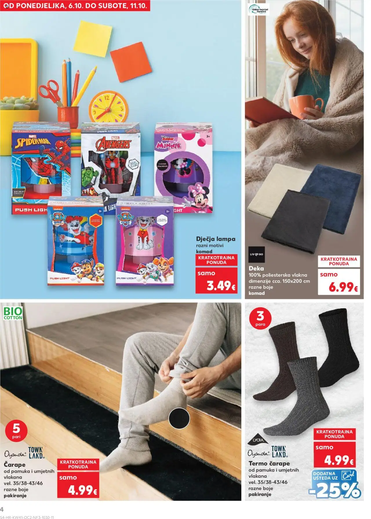 Kaufland katalog | vrijedi od 08.10.2025 | Stranica: 4 | Proizvodi: Čarape, Deka
