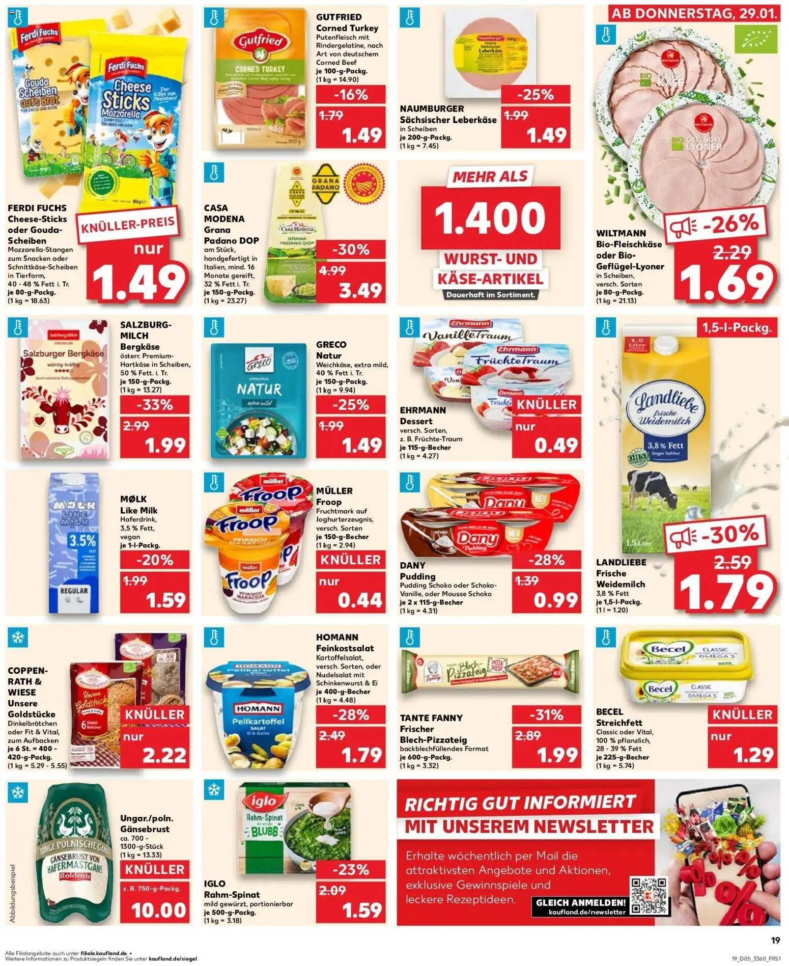Kaufland prospekt Brandenburg An Der Havel	 – gültig ab 02.02.2026 | Seite: 19 | Produkte: Froop, Pizza, Salat, Leberkase