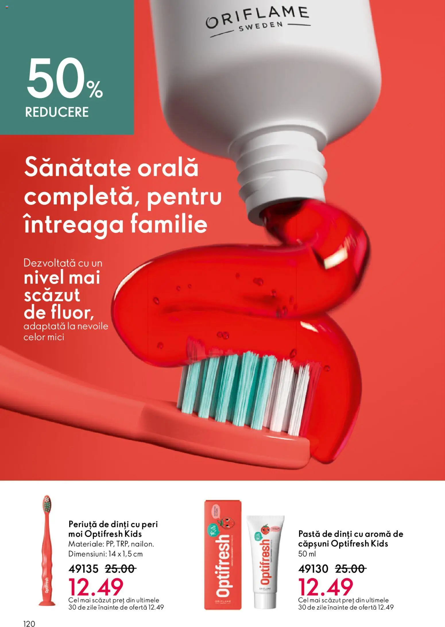 Noul catalog Oriflame – valabil de la 15.04.2026 | Pagină: 120 | Produse: Mici, Pastă de dinți, Periuță de dinți, Căpșuni