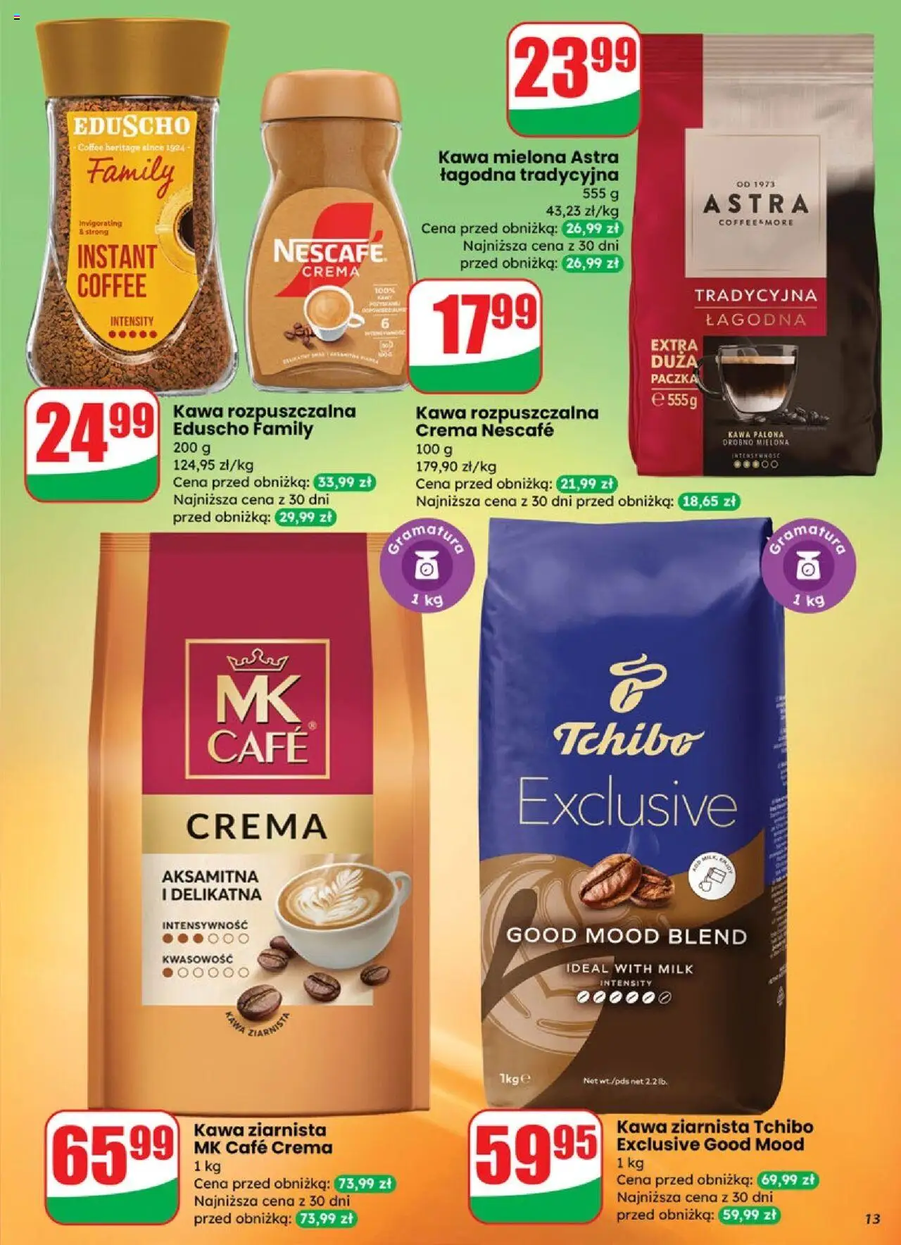 Dino Gazetka od 08.10.2025 | Strona: 13 | Produkty: Nescafe, Kawa ziarnista, Tchibo exclusive, Tchibo