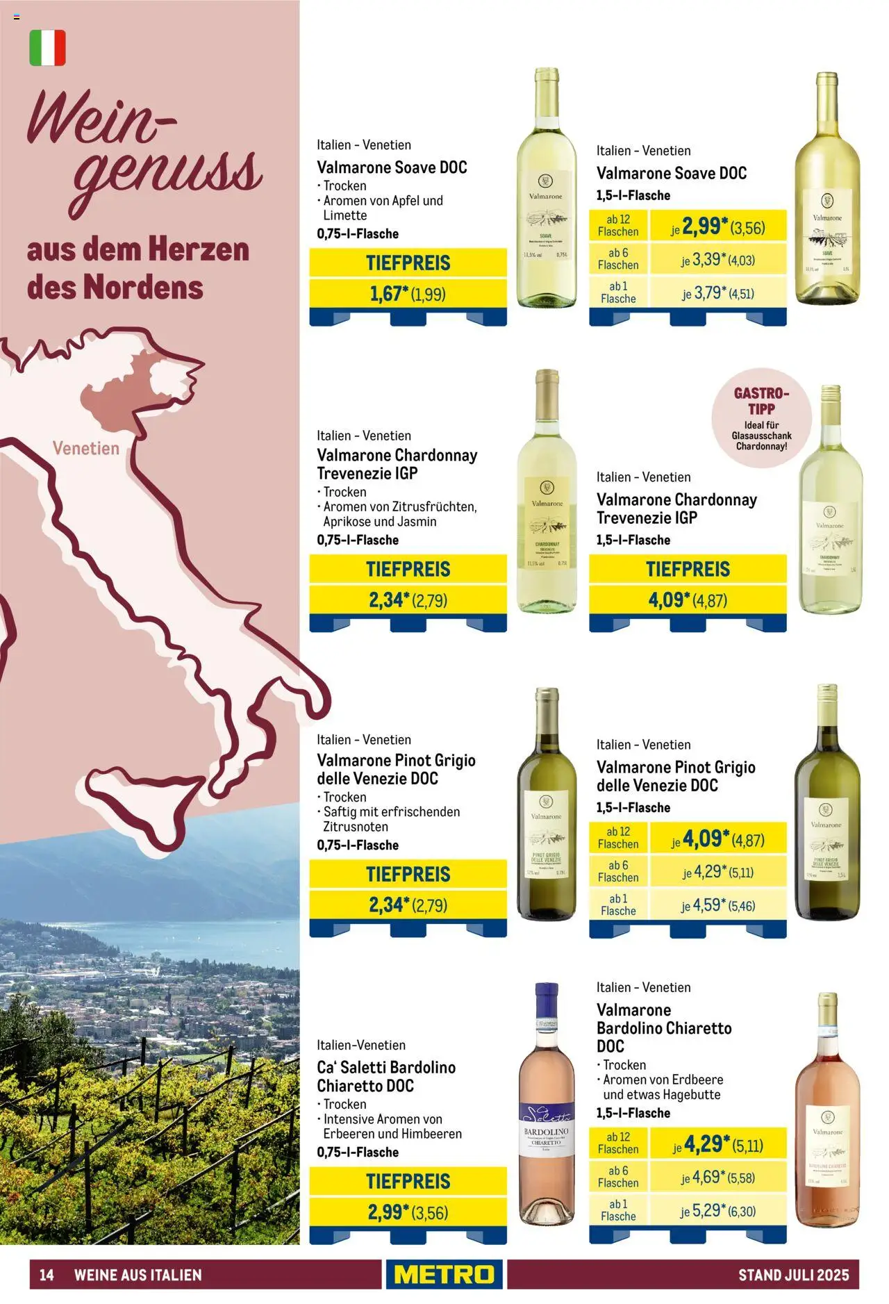Metro - Hauswein Katalog - gültig ab dem 01.07.2025 | Seite: 14 | Produkte: Himbeeren, Äpfel, Limette, Wein