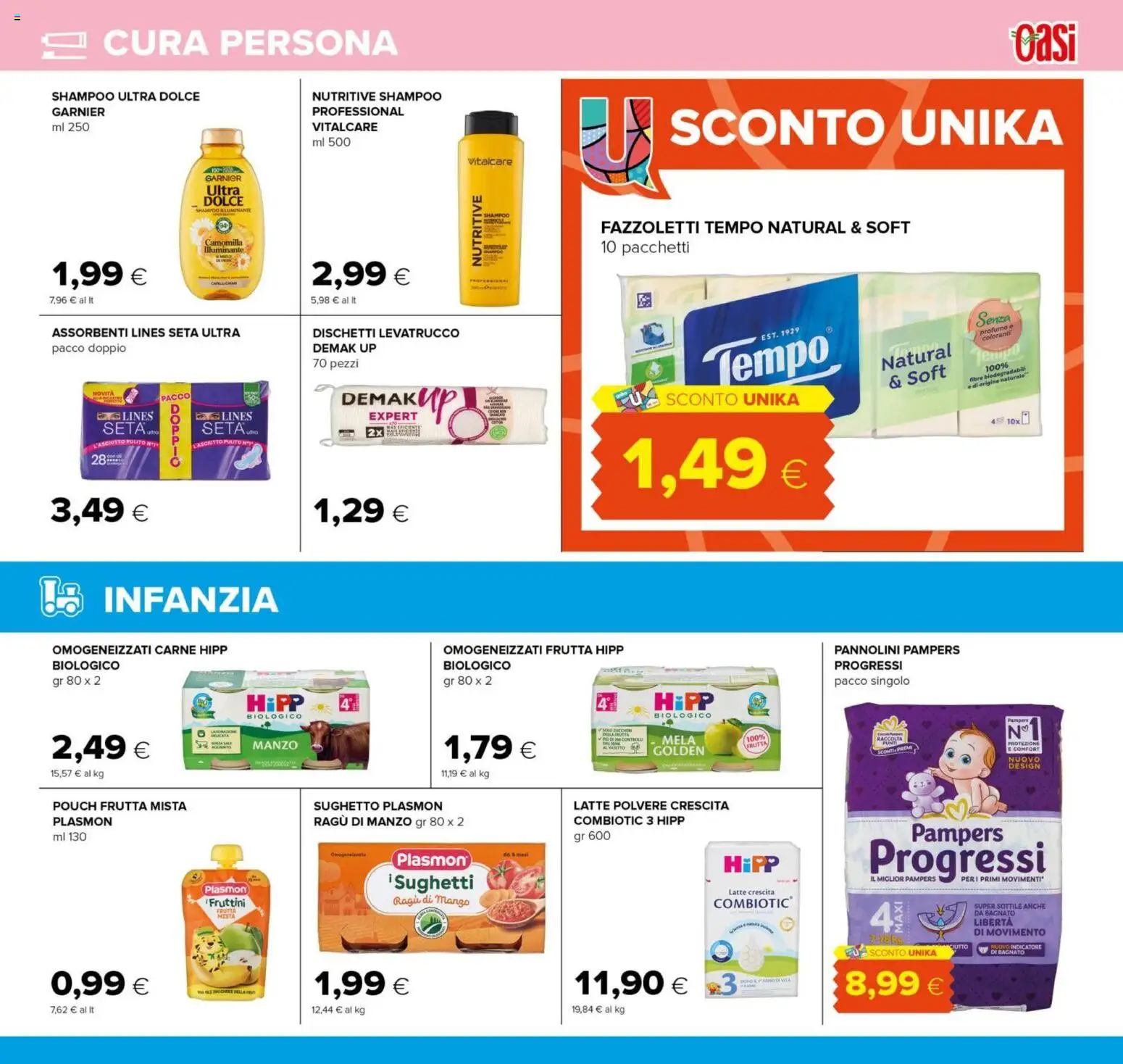 Volantino Oasi del 29.01.2026 | Pagina: 21 | Prodotti: Pannolini, Manzo, Latte, Pampers