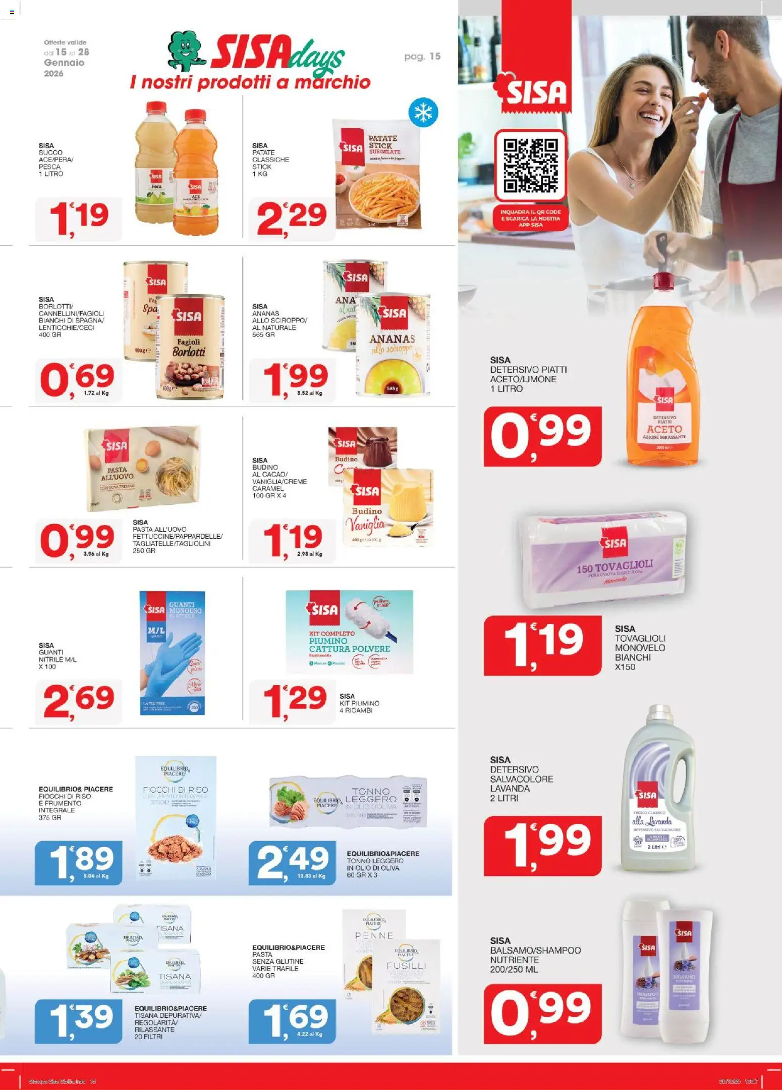 Volantino SISA del 15.01.2026 | Pagina: 15 | Prodotti: Riso, Olio, Tonno, Lavanda