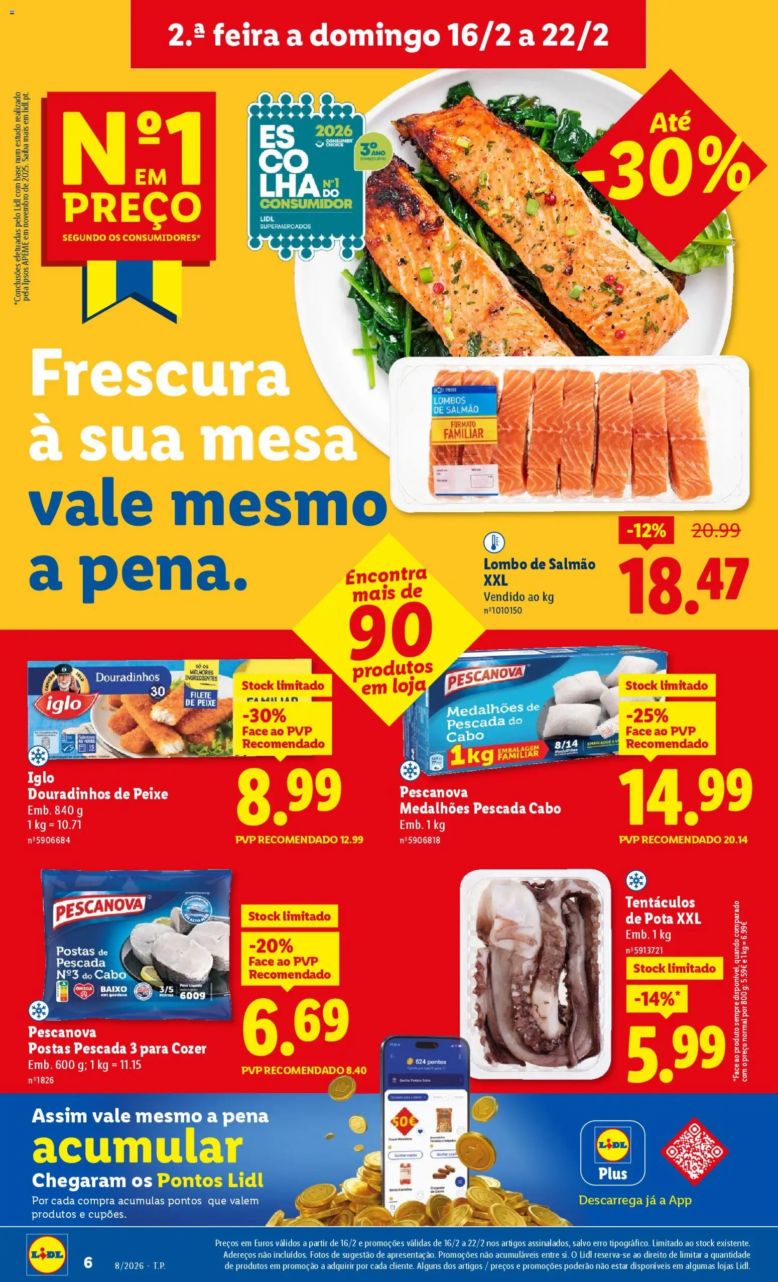 Lidl folheto │ válido de 16.02.2026 | Página: 6 | Produtos: Pescada, Base, Mesa, Lombo