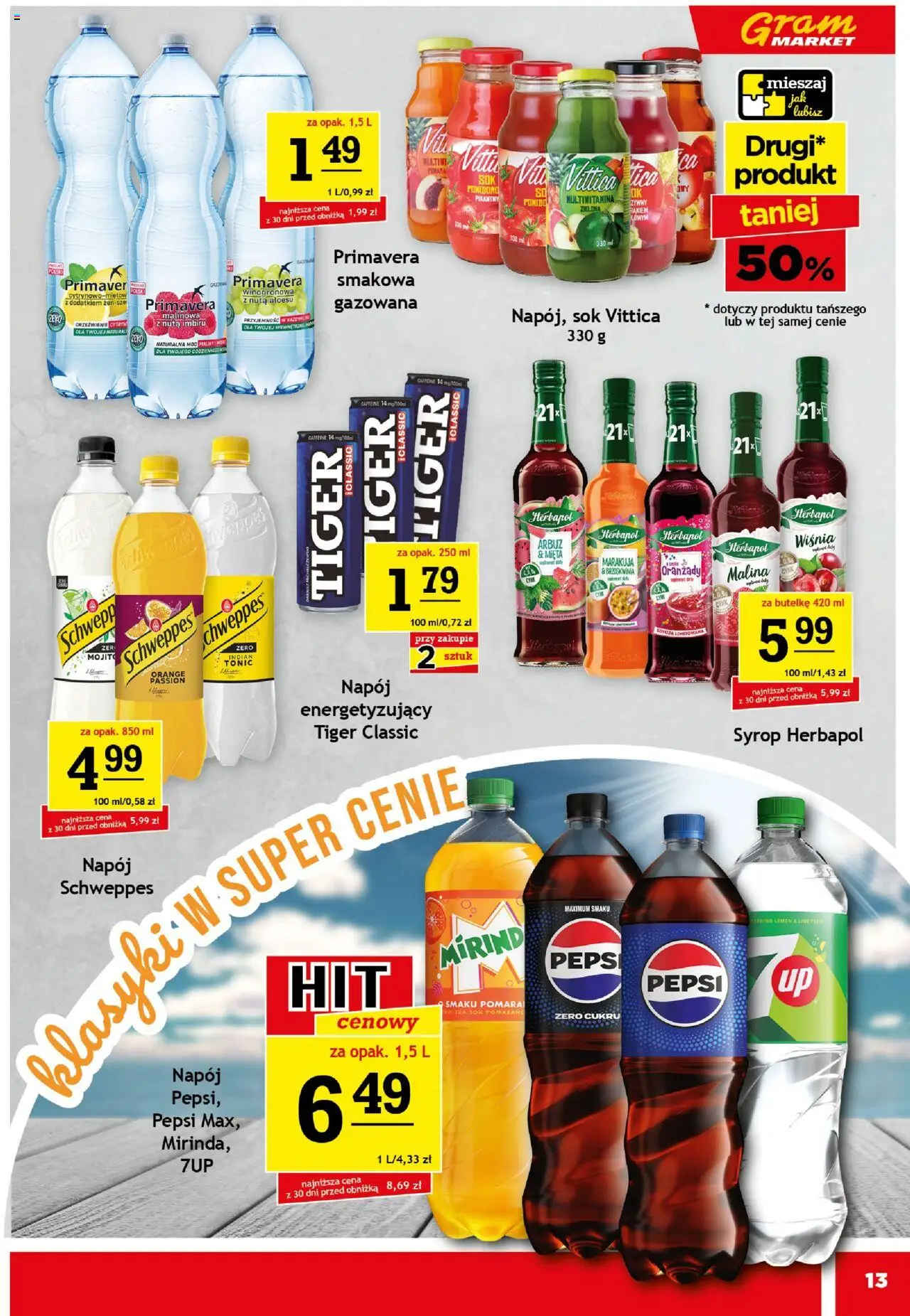 Gram Market Gazetka od 20.08.2025 | Strona: 13 | Produkty: Malina, Pepsi, Mięta, Sok