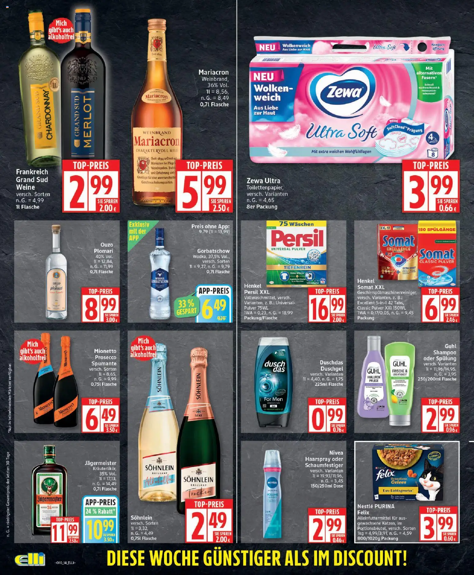 Elli Markt - Broschüre – gültig ab 02.03.2026 | Seite: 14 | Produkte: Zewa, Jägermeister, Duschdas, Ouzo plomari