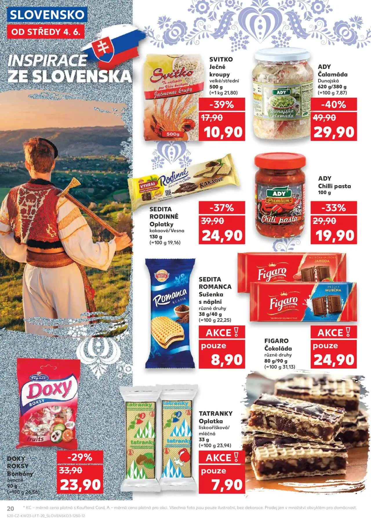 Kaufland leták - Praha 8 od 04.06.2025 | Strana: 20 | Produkty: Tatranky, Čokoláda, Oplatky, Kroupy