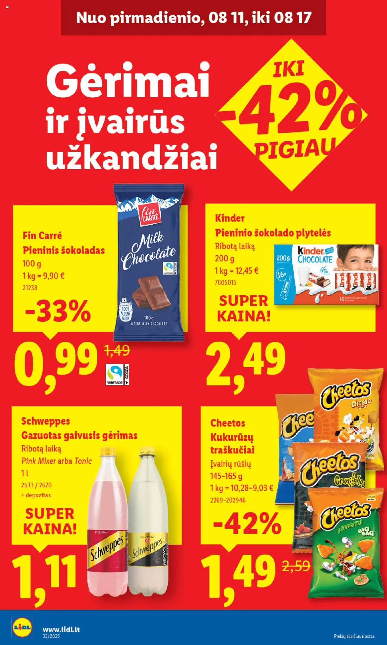 LIDL - Leidinys│galioja nuo 11.08.2025 | Puslapis: 32 | Prekių: Gaivusis gėrimas, Šokoladas, Traškučiai
