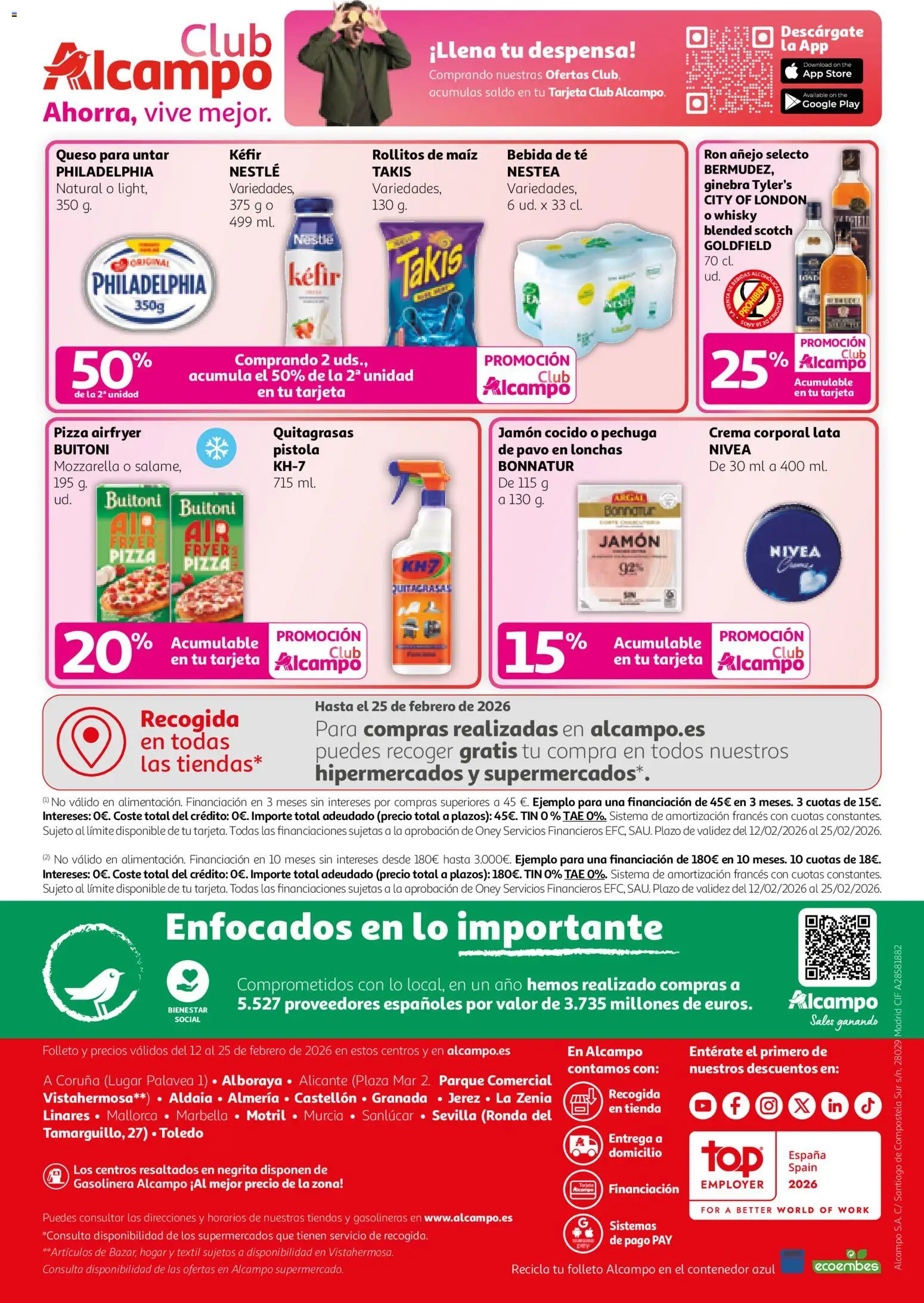 Alcampo folleto │ válido desde el 12.02.2026 | Página: 32 | Productos: Ron, Queso, Jamón, Queso para untar