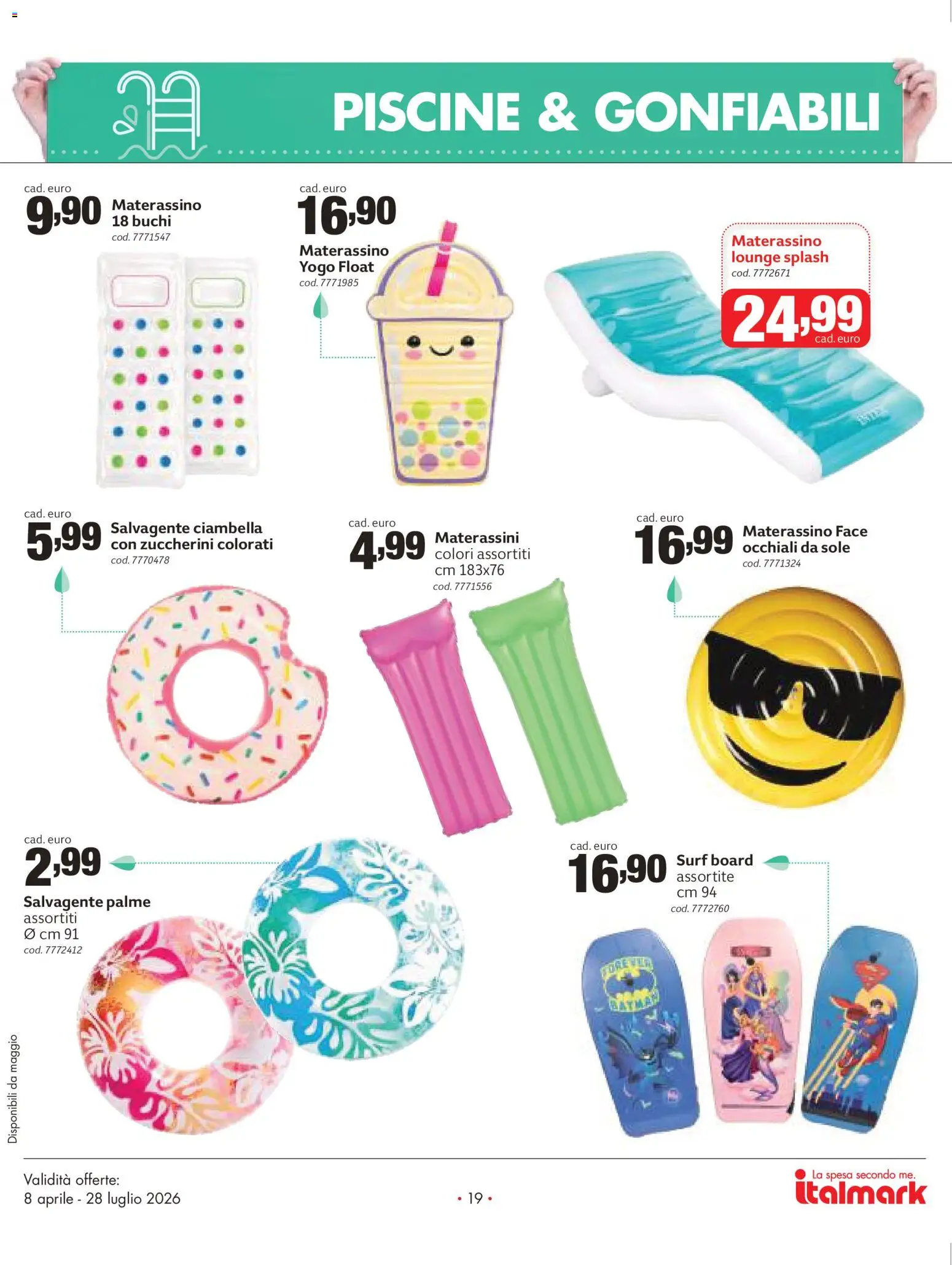 Volantino Italmark del 08.04.2026 | Pagina: 19 | Prodotti: Salvagente, Occhiali