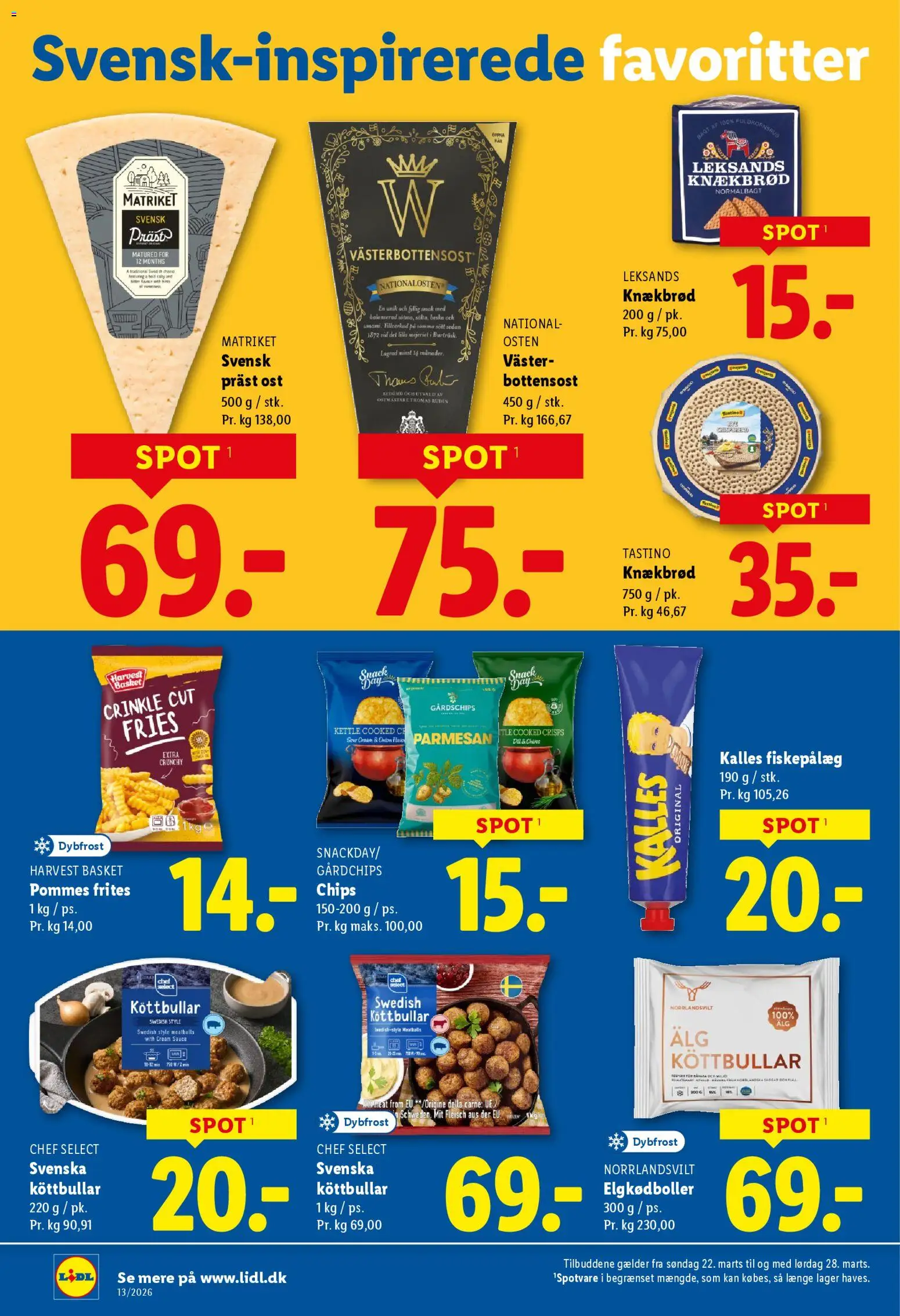 Lidl tilbudsavis – gyldig fra 22.03.2026 | Side: 12 | Produkter: Ost, Pommes frites, Knækbrød, Søm