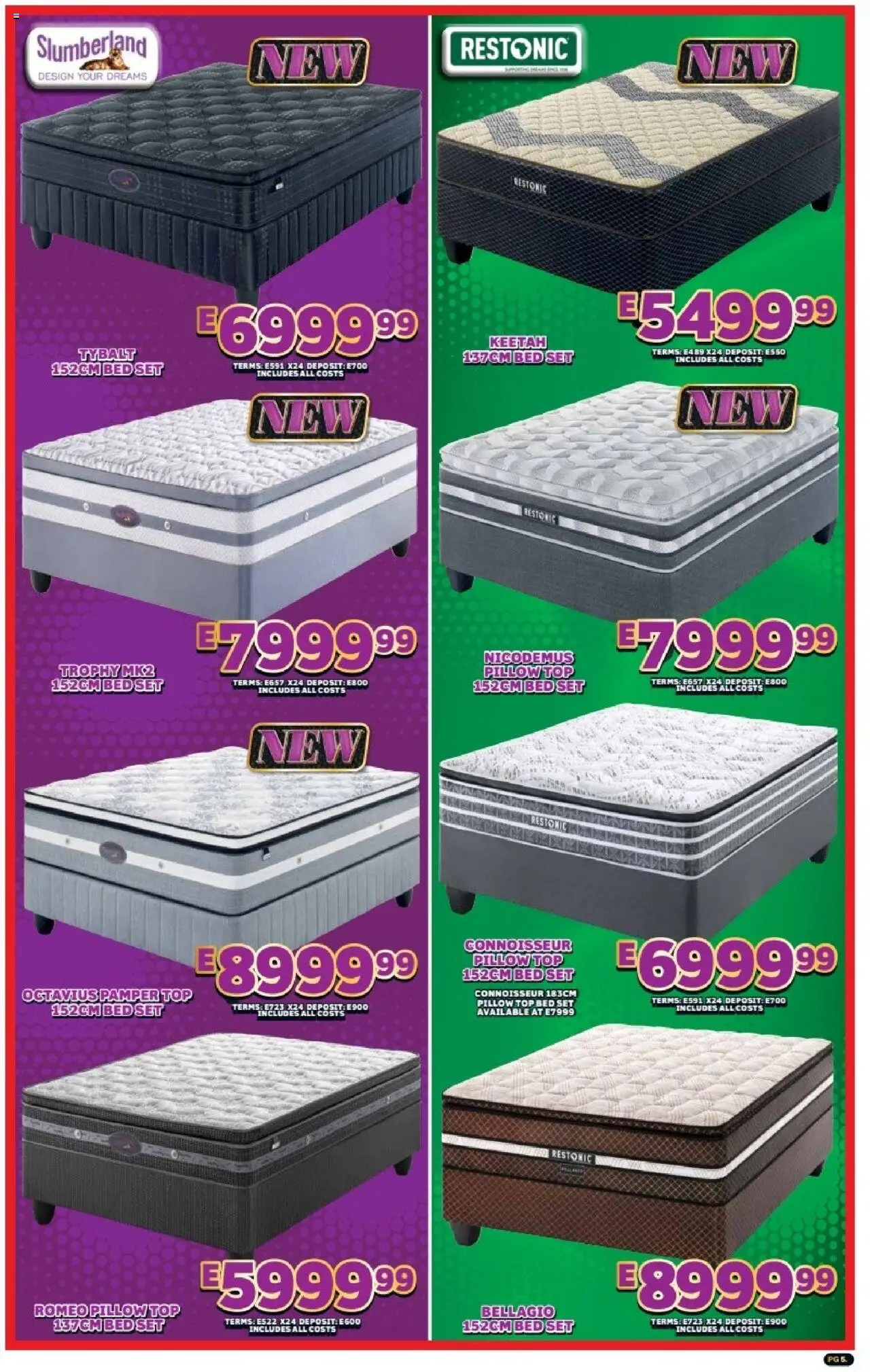 New Lewis Stores catalogue – valid from 01.10.2025 | Page: 5 | Products: Bed, Pillow