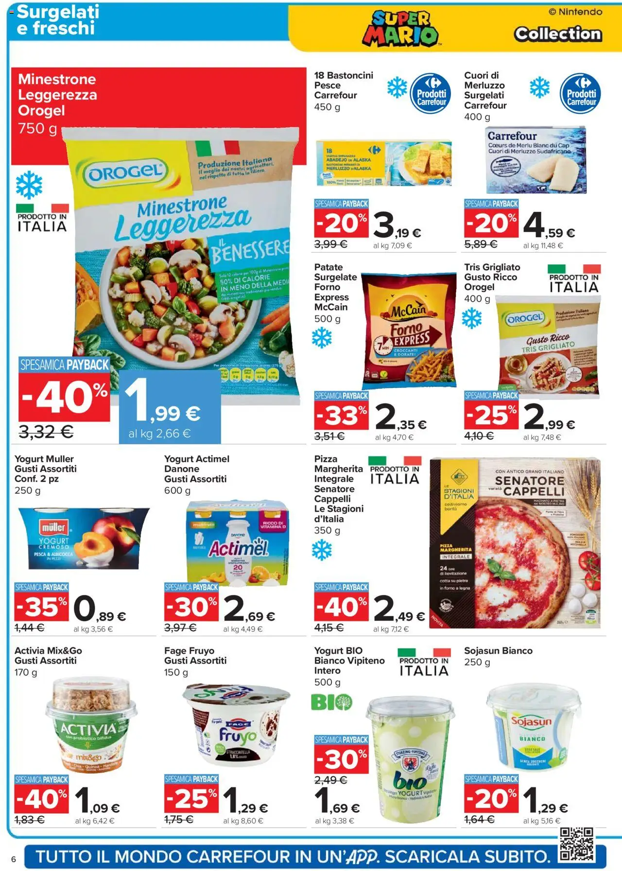Volantino Carrefour del 14.10.2025 | Pagina: 6 | Prodotti: Merluzzo, Pesca, Stracciatella, Macinato
