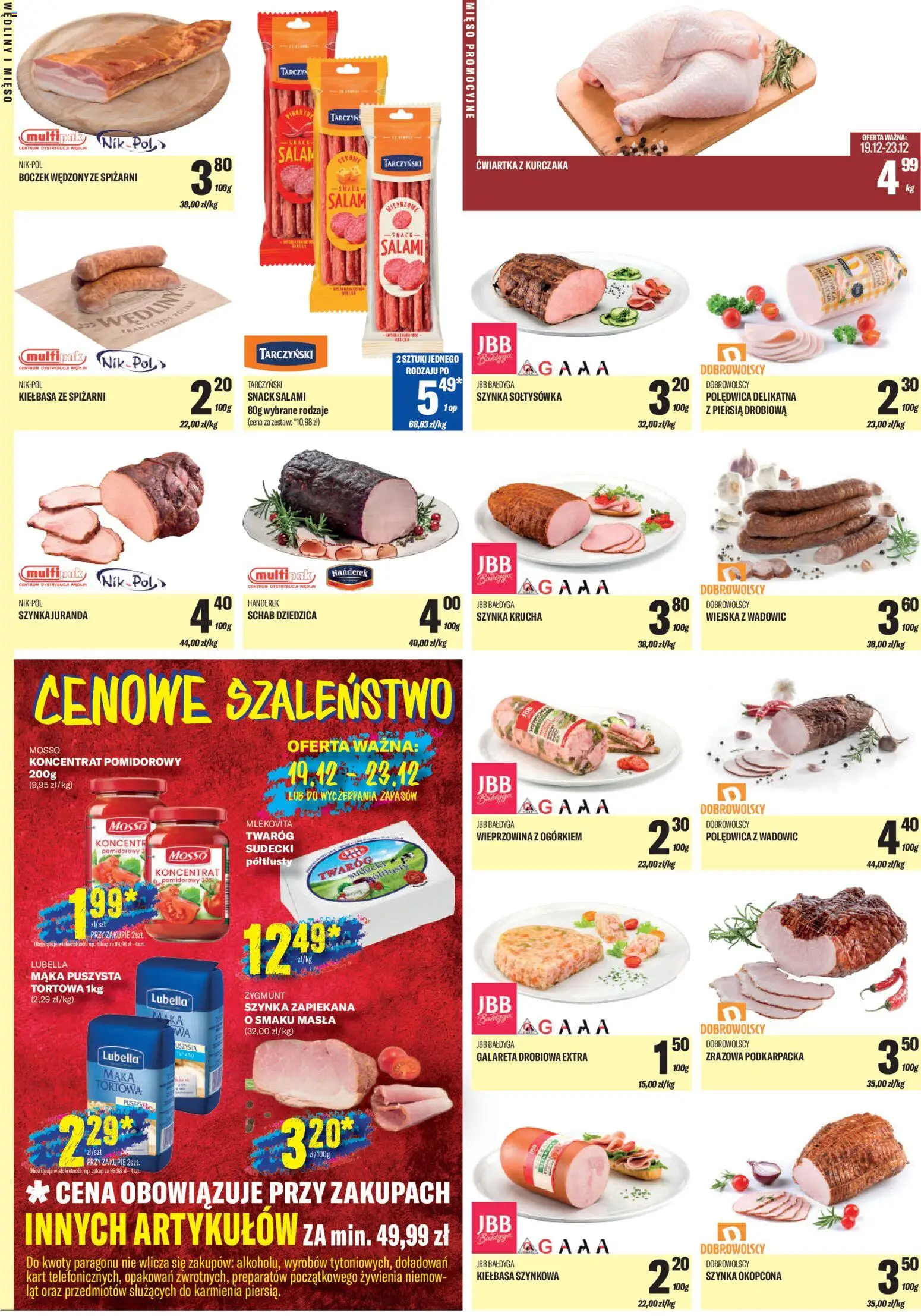 TomiMarkt Gazetka od 19.12.2025 | Strona: 2 | Produkty: Mięso, Koncentrat pomidorowy, Wieprzowina, Ćwiartka z kurczaka