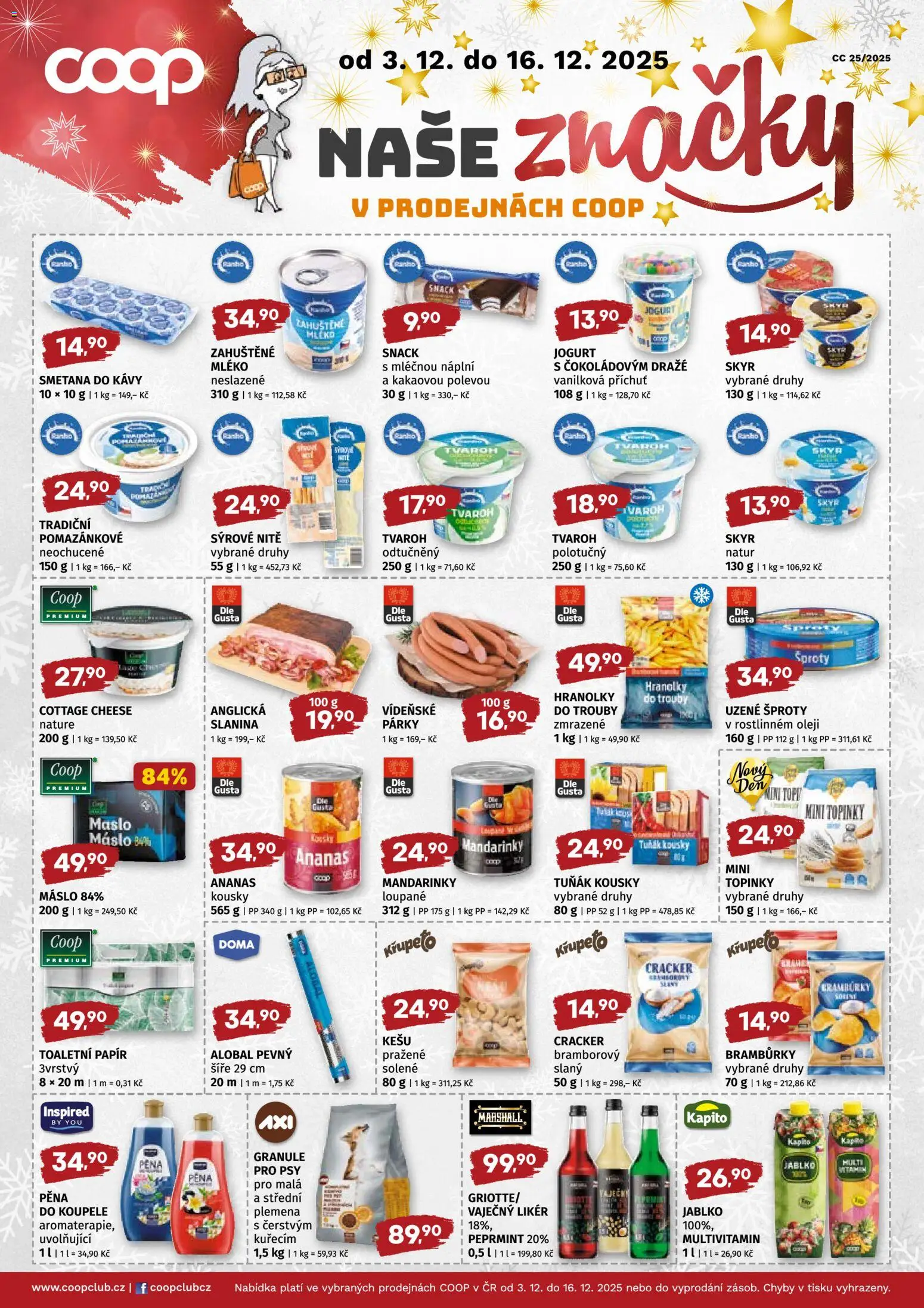 Coop leták - Středočeský region od 03.12.2025 | Strana: 4 | Produkty: Granule, Bramburky, Hranolky do trouby, Slanina