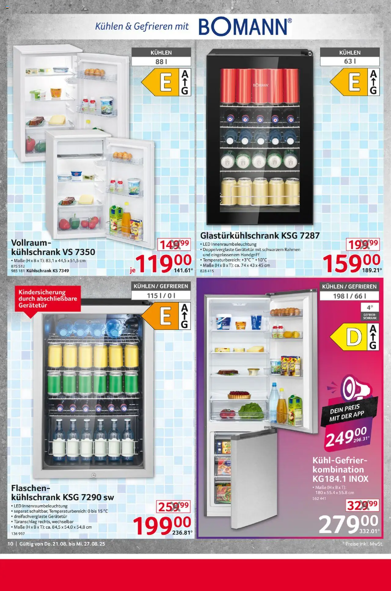 Selgros  Non Food - gültig ab dem 21.08.2025 | Seite: 10 | Produkte: Schrank, Kühlschrank