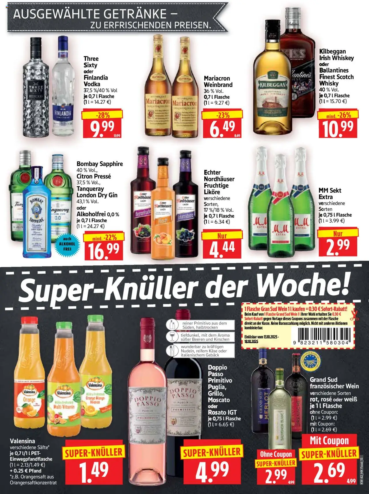 HERKULES Prospekt 	 – gültig ab 13.10.2025 | Seite: 15 | Produkte: Whisky, Valensina, Doppio Passo, Whiskey