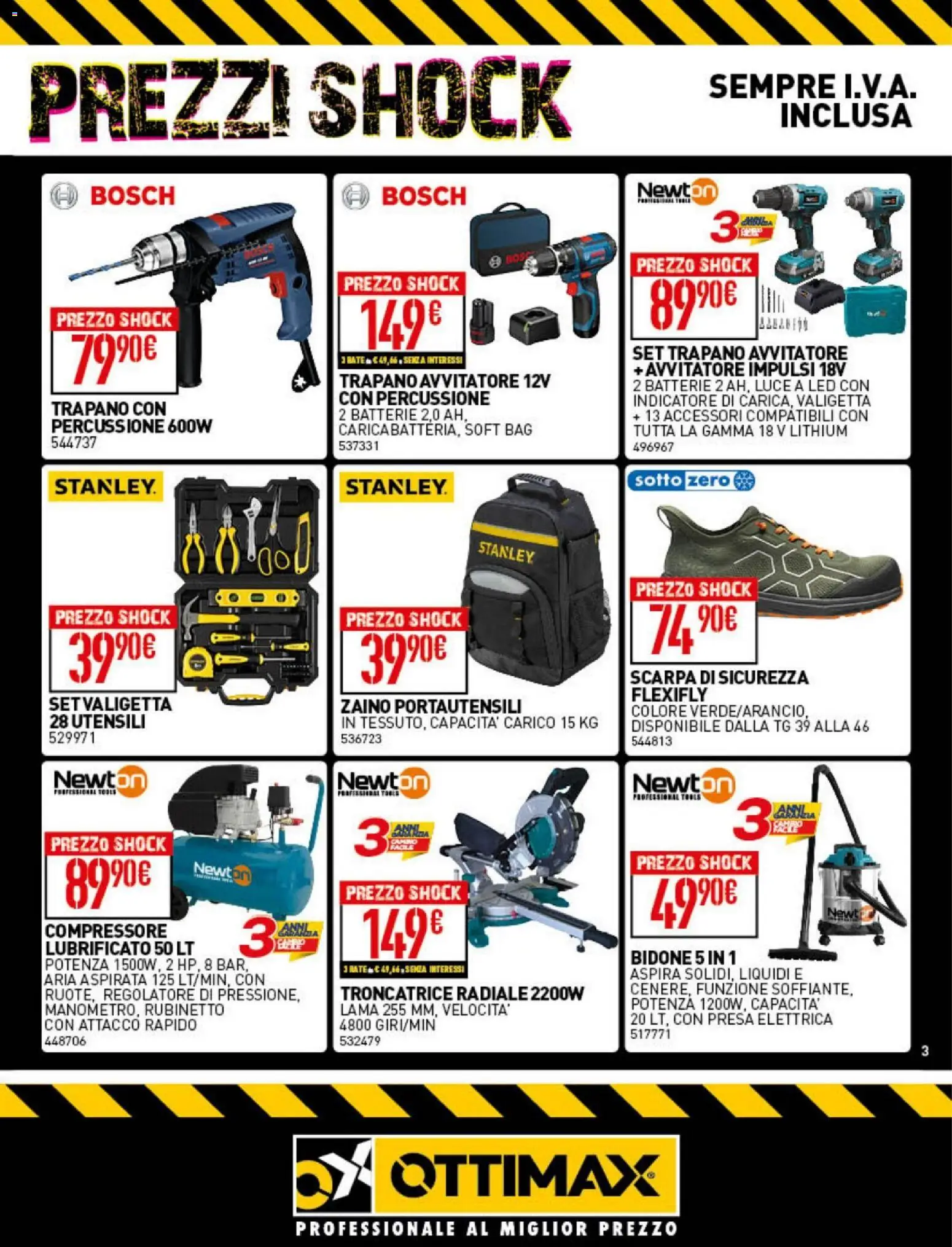 Volantino Ottimax del 15.01.2026 | Pagina: 3 | Prodotti: Avvitatore, Zaino, Valigetta, Presa