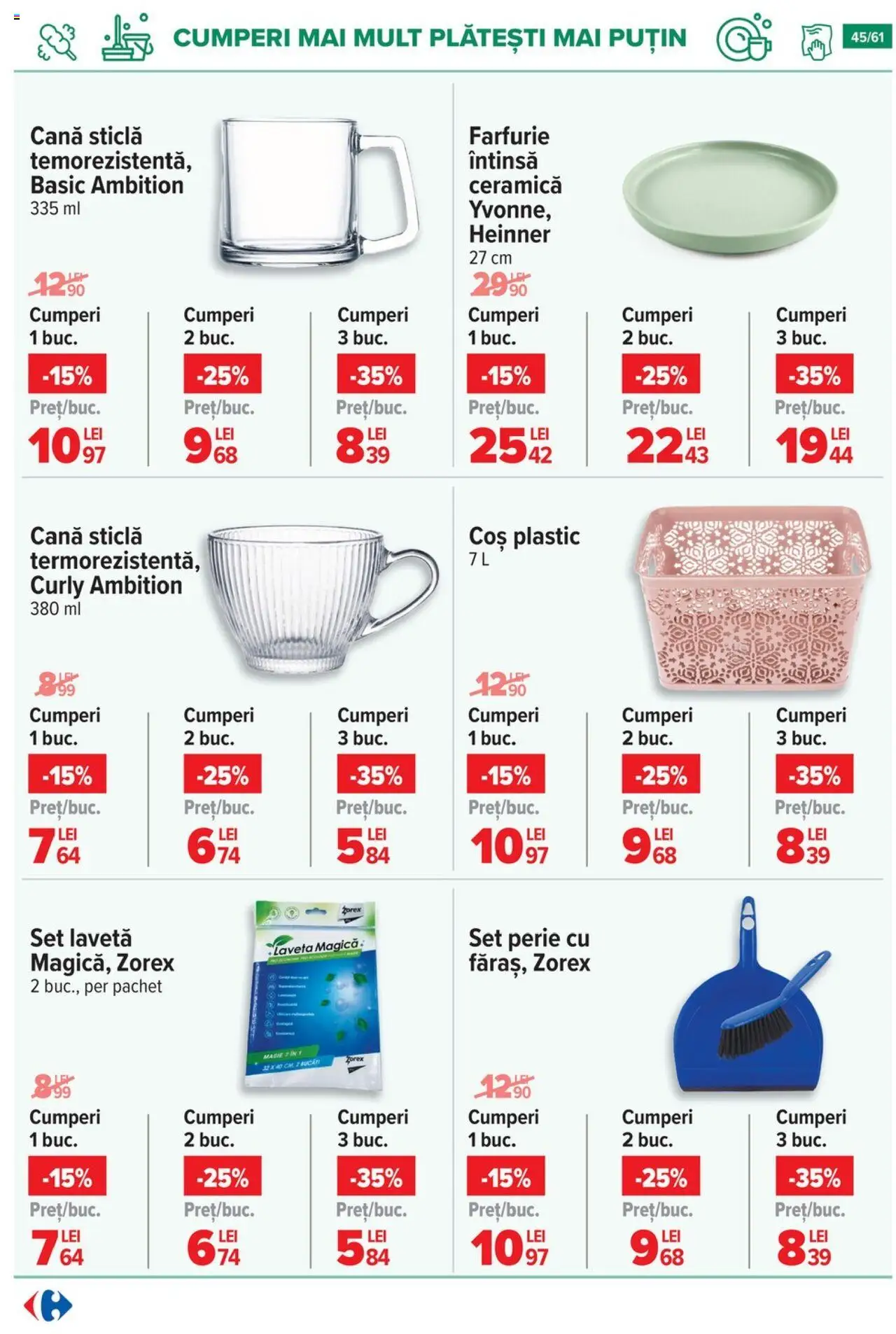 Catalog Carrefour – valabil de la 20.08.2025 | Pagină: 46 | Produse: Coș, Perie, Farfurie