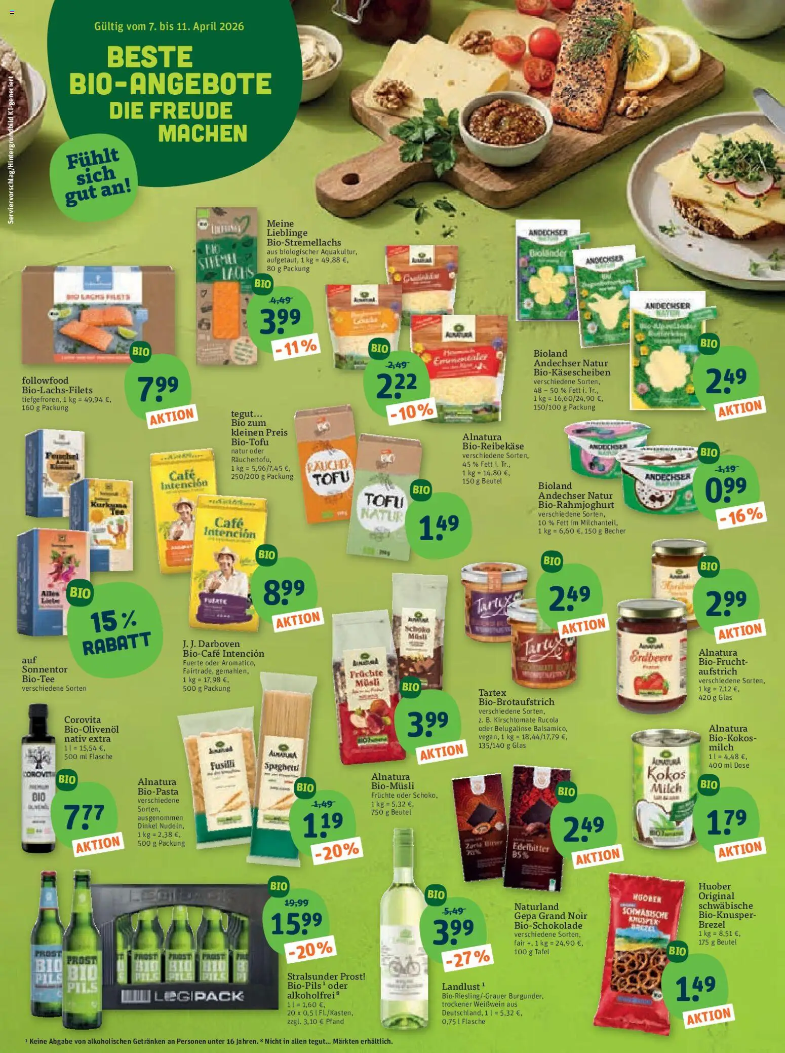 Tegut Prospekt 	 – gültig ab 10.04.2026 | Seite: 2 | Produkte: Musli, Milch, Rucola, Pils