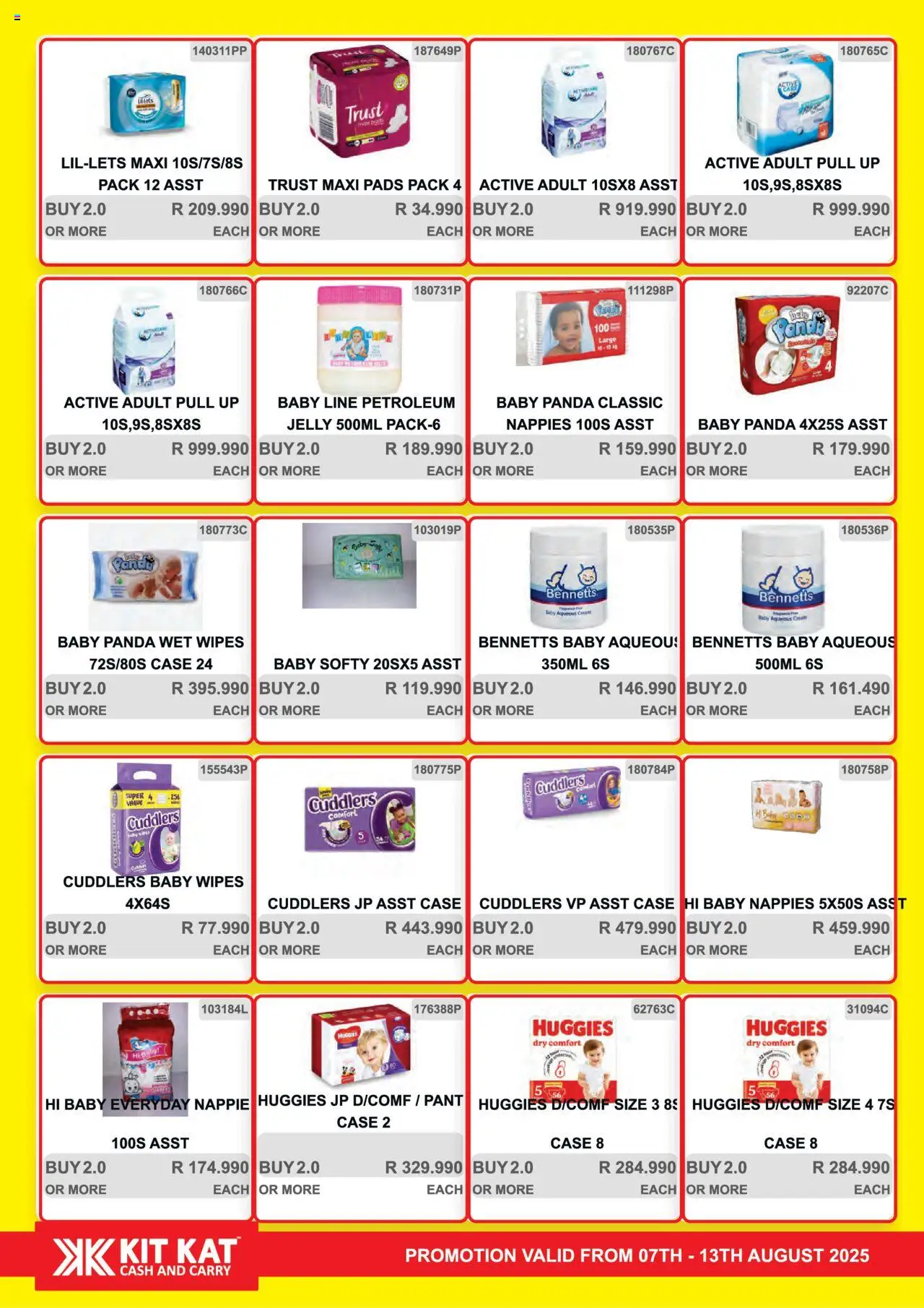 KIT KAT Cash & Carry Weekly Traders Special │ valid from 07.08.2025 | Page: 24 | Products: Case, Pads, Cream, Nappies