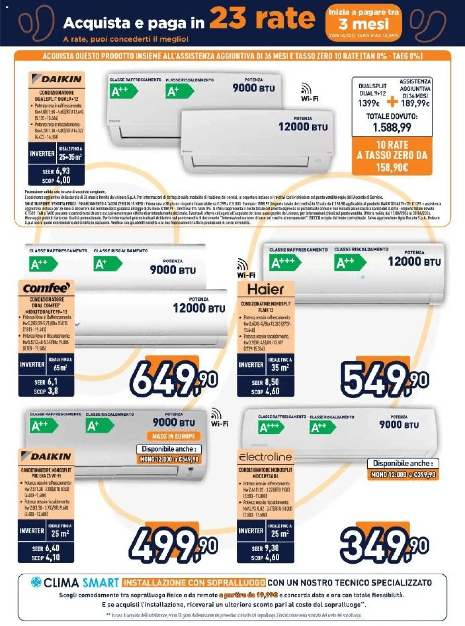 Volantino Unieuro del 17.04.2026 | Pagina: 30 | Prodotti: Data, Condizionatore