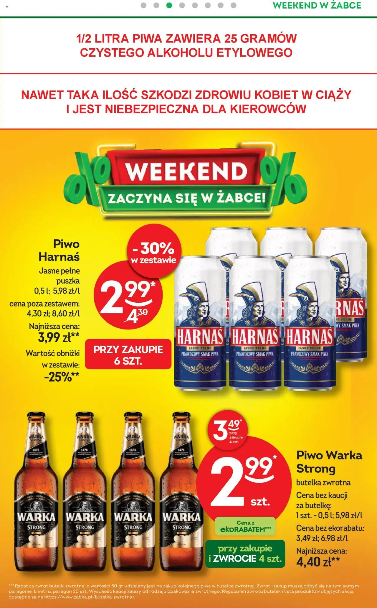 Żabka Gazetka - Weekendowe promocje od 19.09.2025 | Strona: 4 | Produkty: Warka, Piwo Warka, Harnaś, Piwo