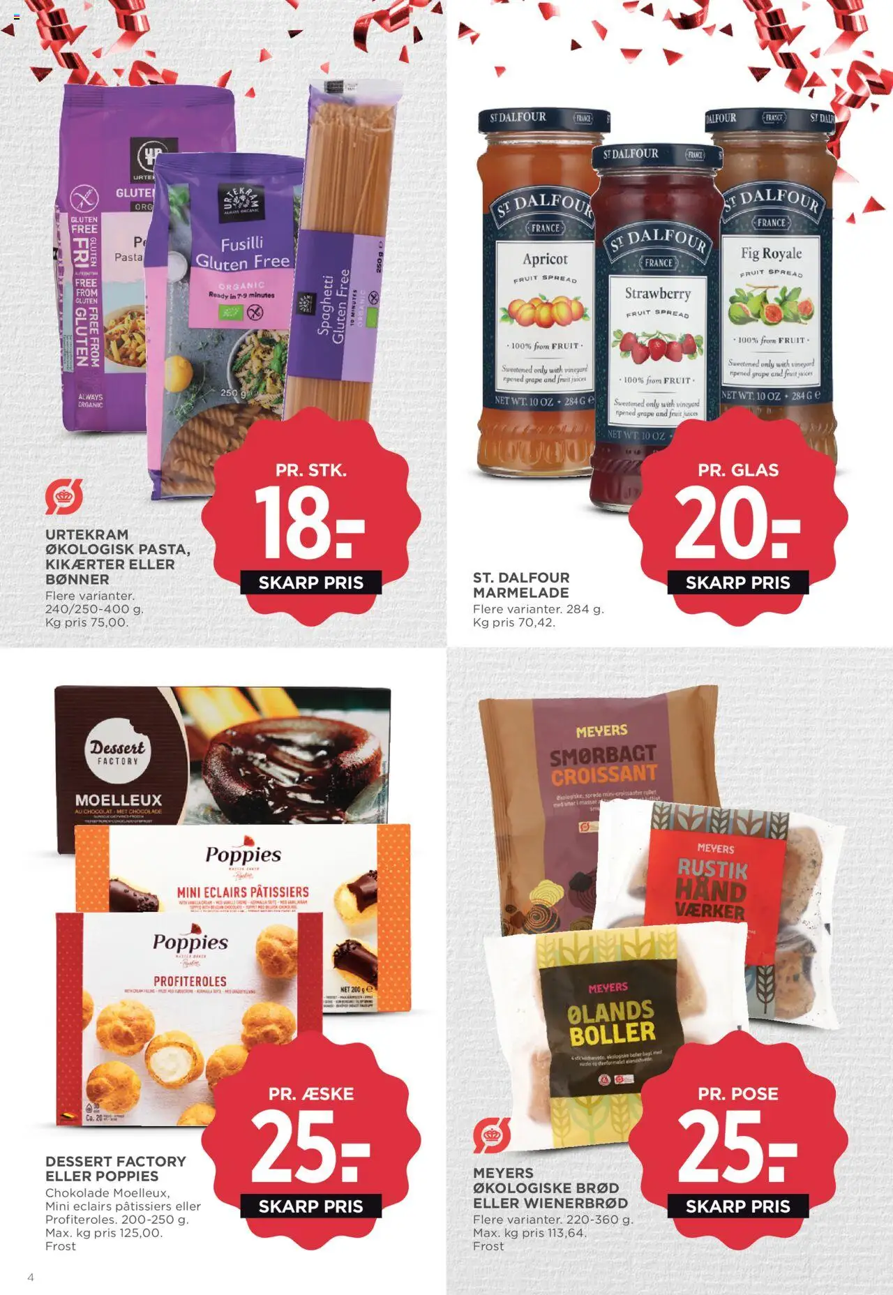 Meny tilbudsavis – gyldig fra 12.09.2025 | Side: 4 | Produkter: Brød, Chokolade, Spaghetti, Marmelade