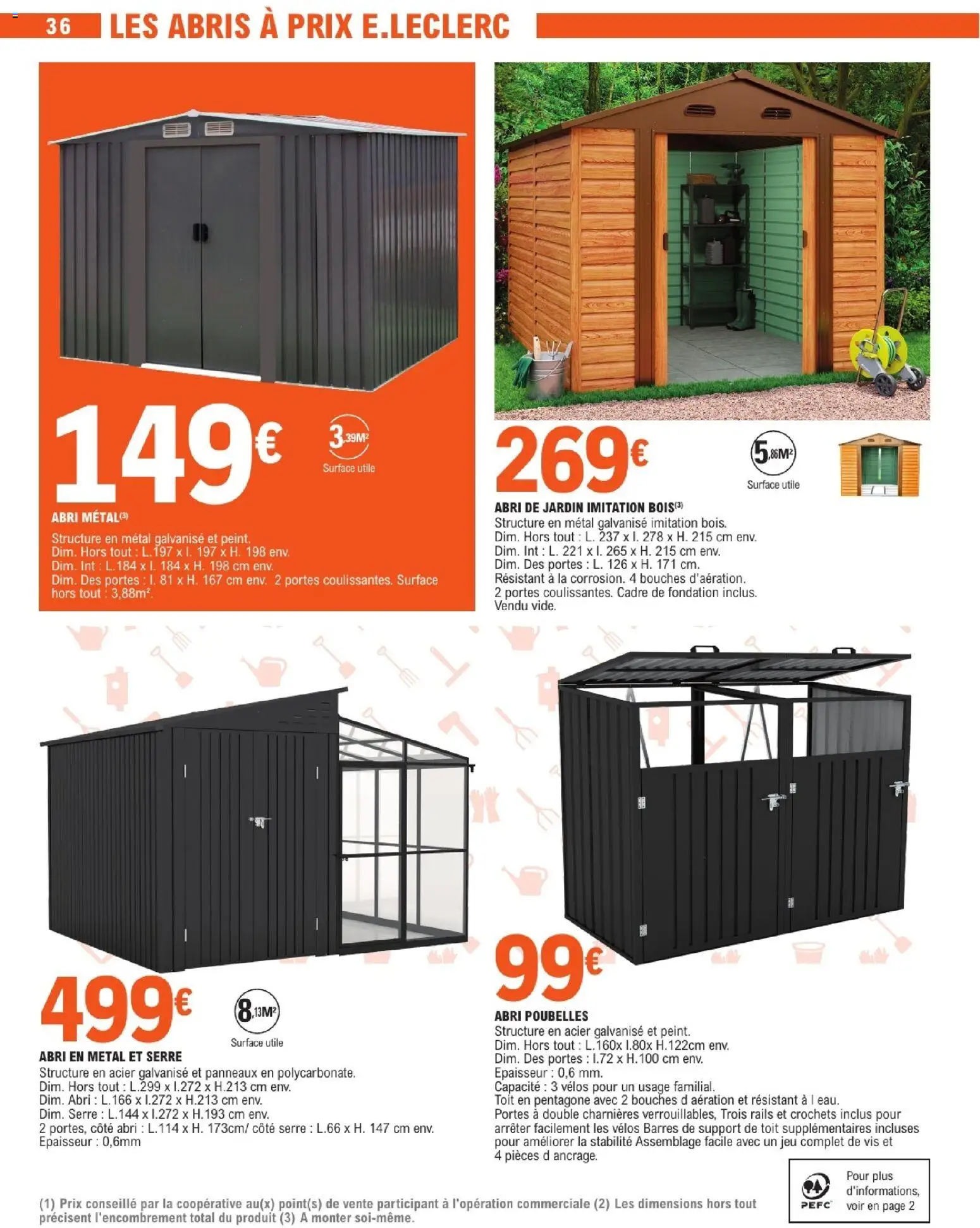 {H1} | Page: 36 | Produits: Portes, Abri de jardin, Cadre