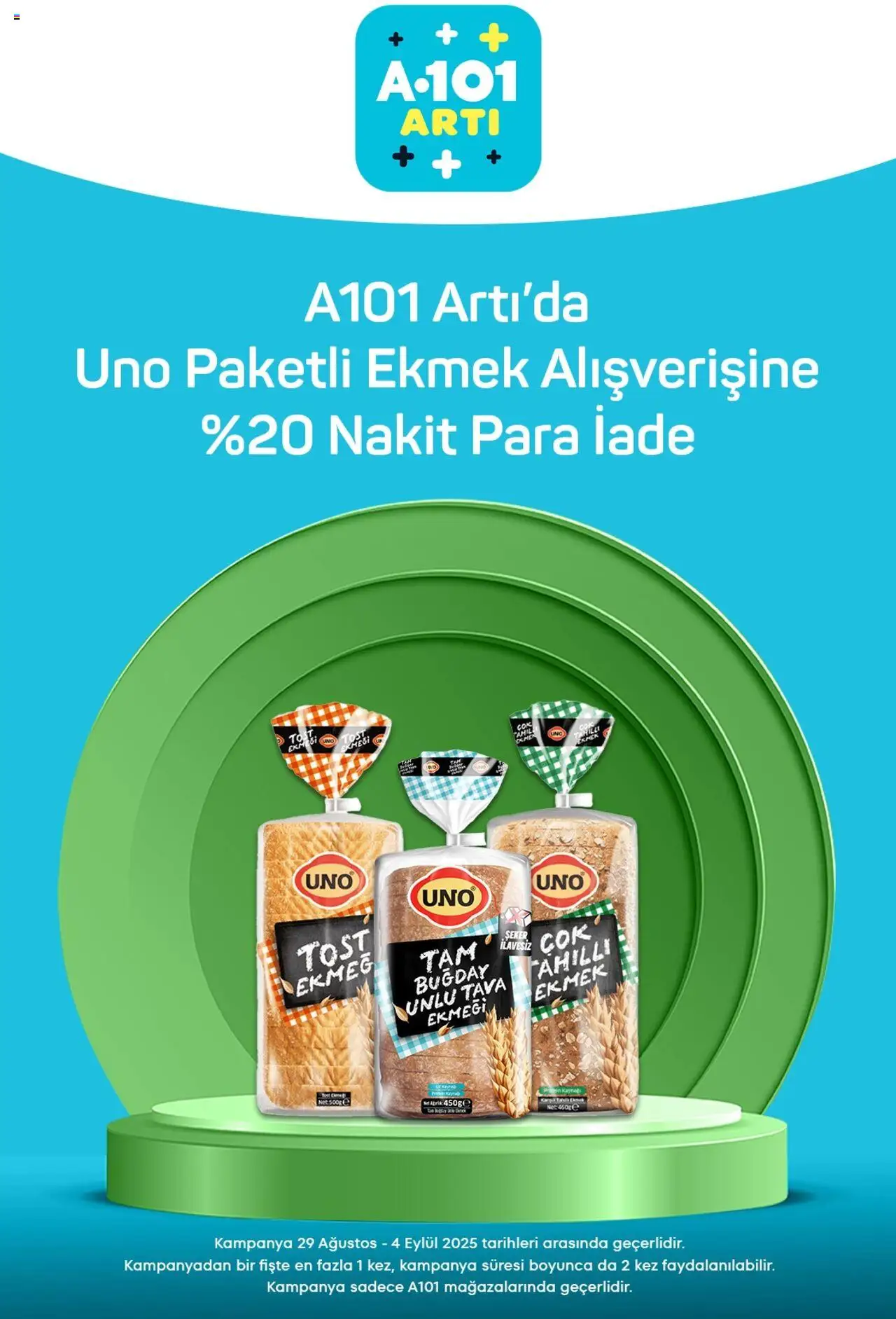 A101 Artı - 29.08.2025 tarihinden itibaren geçerlidir | Sayfa: 8 | Ürünler: Ekmek, Şeker
