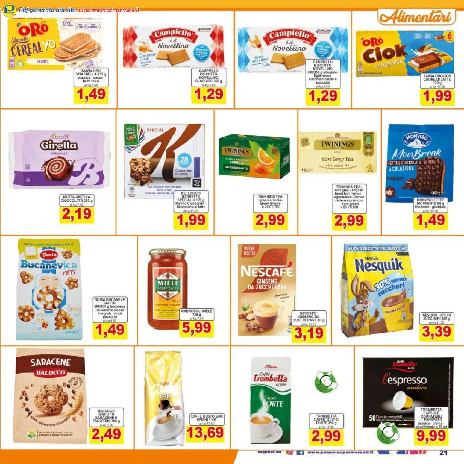 Volantino Pewex del 17.03.2026 | Pagina: 21 | Prodotti: Crema, Cioccolato, Cacao, Miele