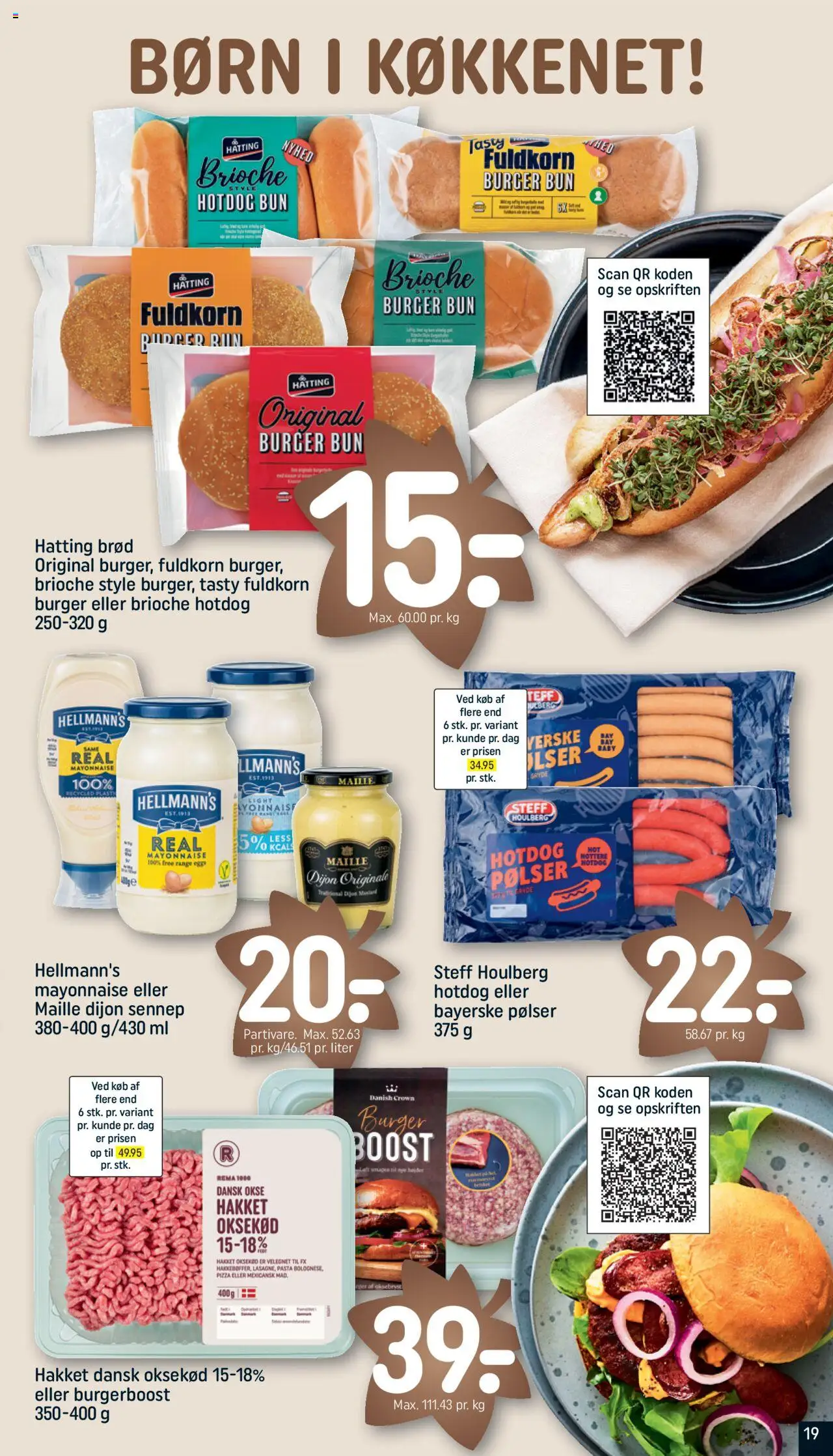 Rema 1000 tilbudsavis – gyldig fra 12.10.2025 | Side: 19 | Produkter: Brød, Pasta, Oksekød, Sennep