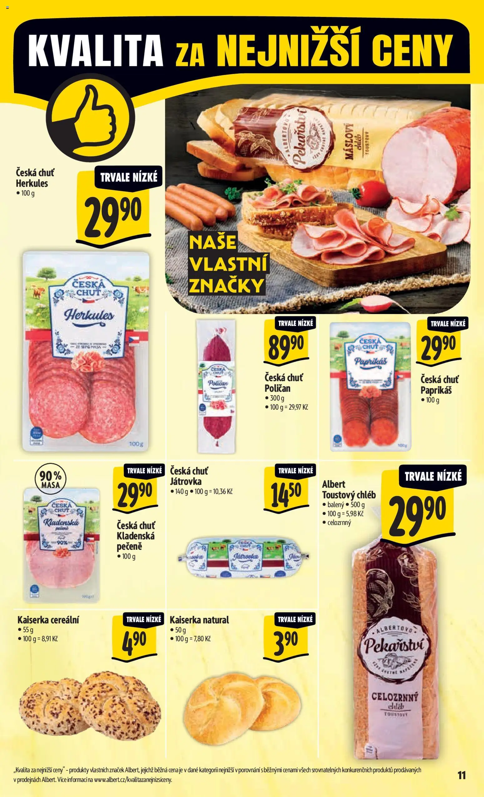 Albert leták - Hypermarket od 28.01.2026 | Strana: 18 | Produkty: Kaiserka, Chléb, Toustový chléb