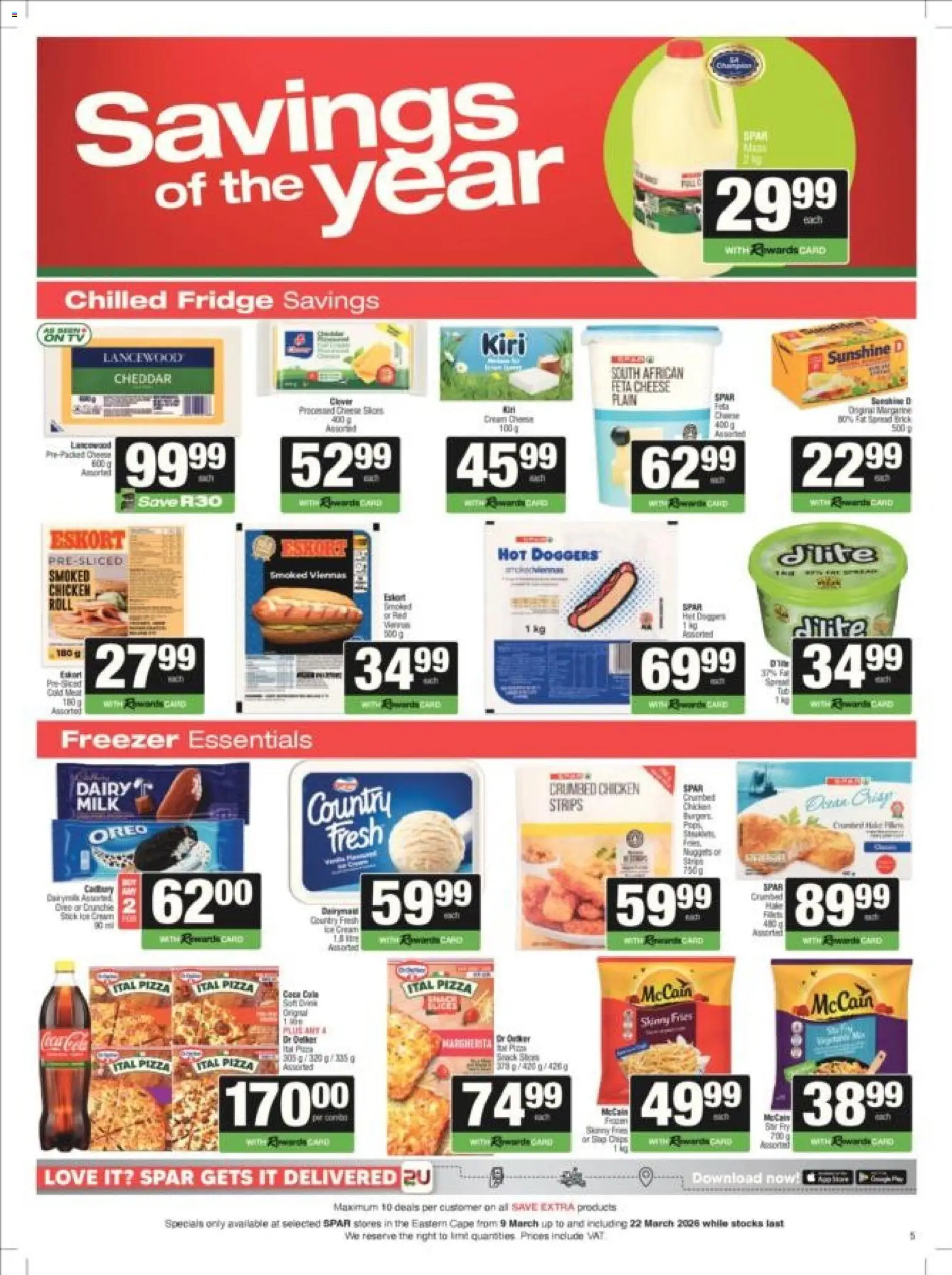 New Spar catalogue – valid from 09.03.2026 | Page: 8 | Products: Fridge, Cheese, Margarine, Chicken