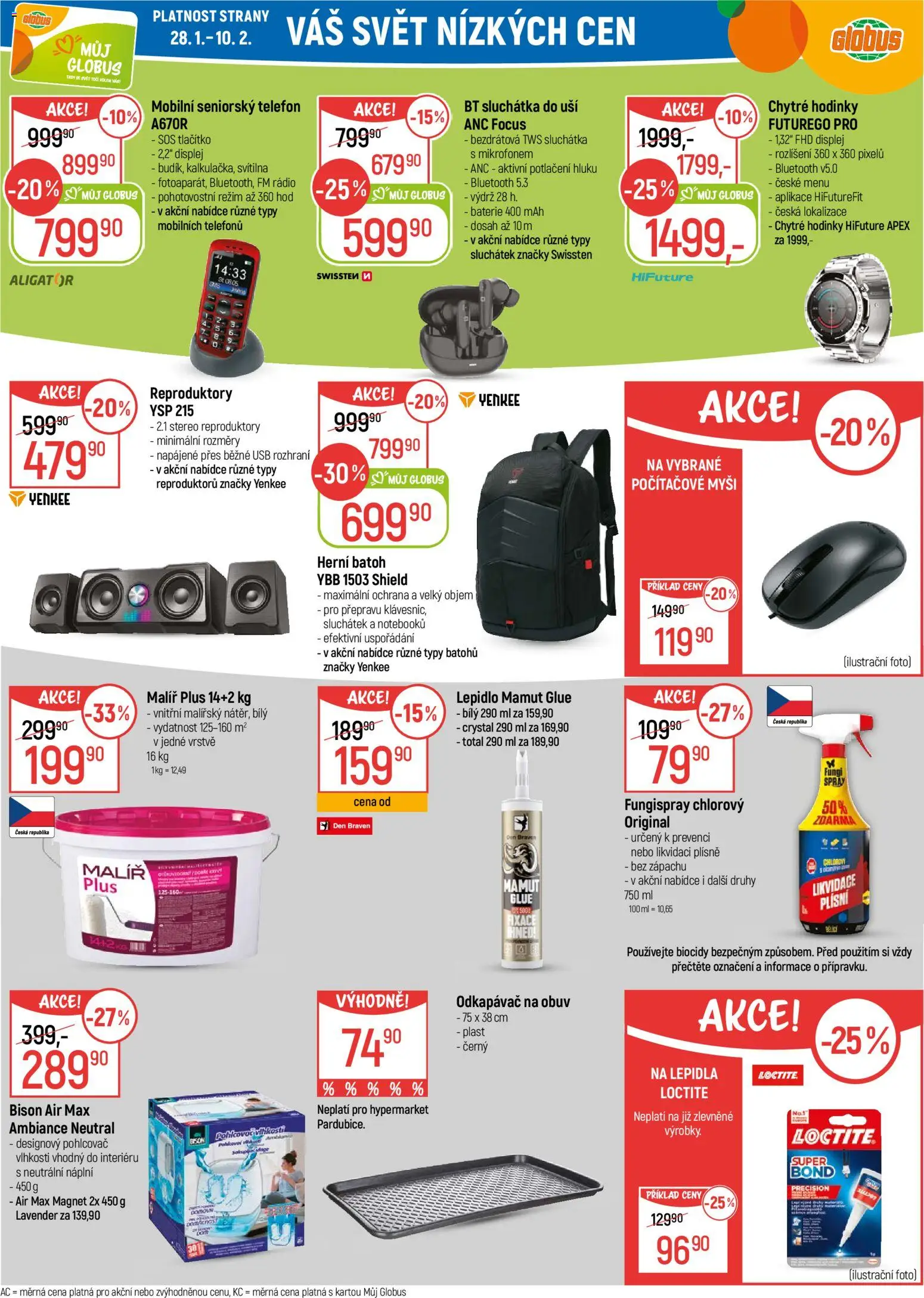 Globus leták - Praha Čakovice od 28.01.2026 | Strana: 29 | Produkty: Batoh, USB, Baterie, Chytré hodinky