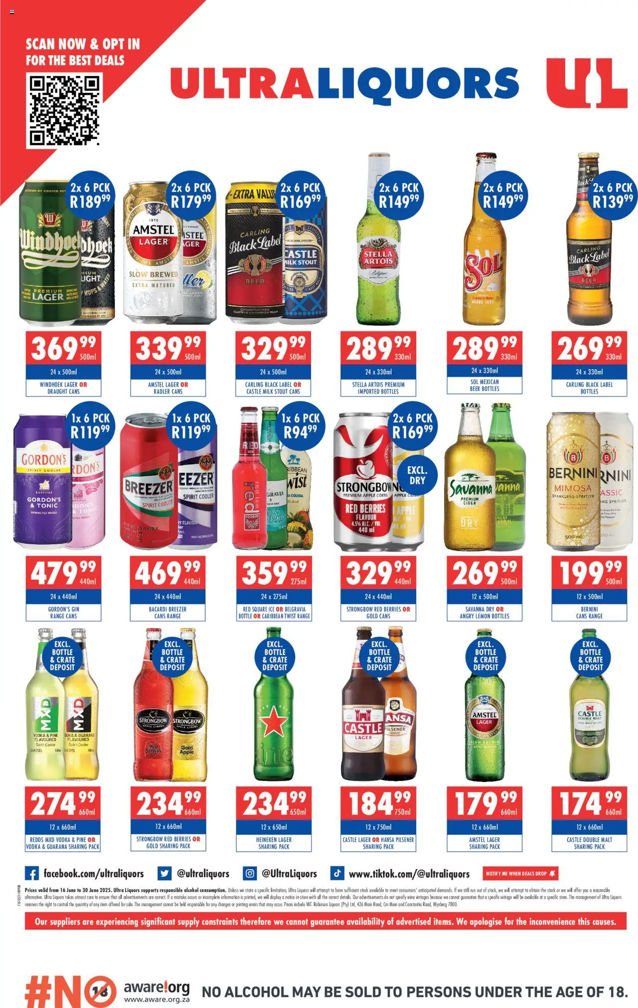 Ultra Liquors Specials │ valid from 16.06.2025 | Page: 4 | Products: Tonic, Cooler, Milk, Vodka